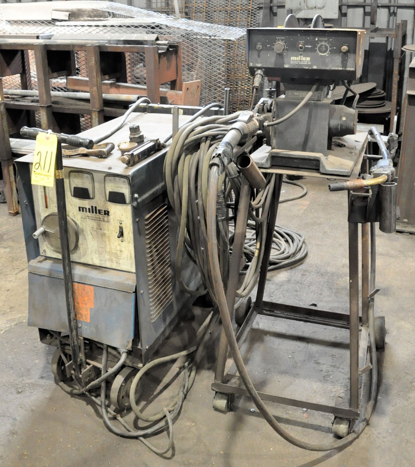 Miller CP-300, 300-Amp Capacity CP DC Arc Welding Power Source, S/n JB566358, with Leads, on Wheels,