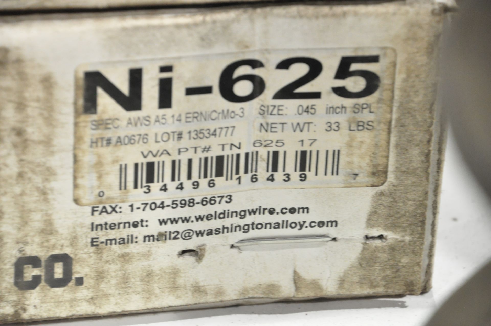 Lot-(2) Spools Washington Alloy .045, NI-625 Welding Wire - Image 3 of 3