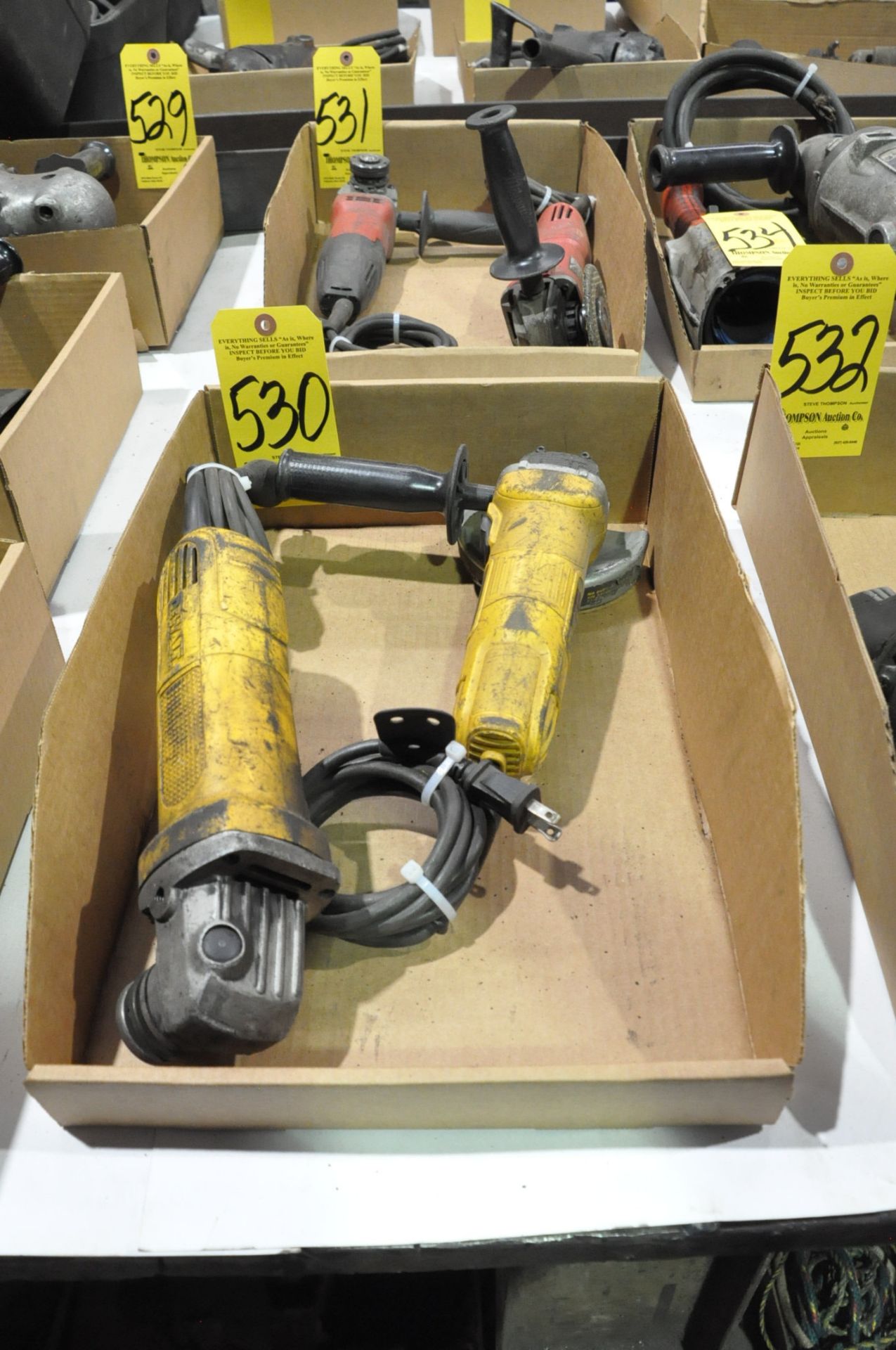 Lot-(1) DeWalt DWE411 and (1) DW818, 4 1/2" Electric Angle Grinders in (1) Box