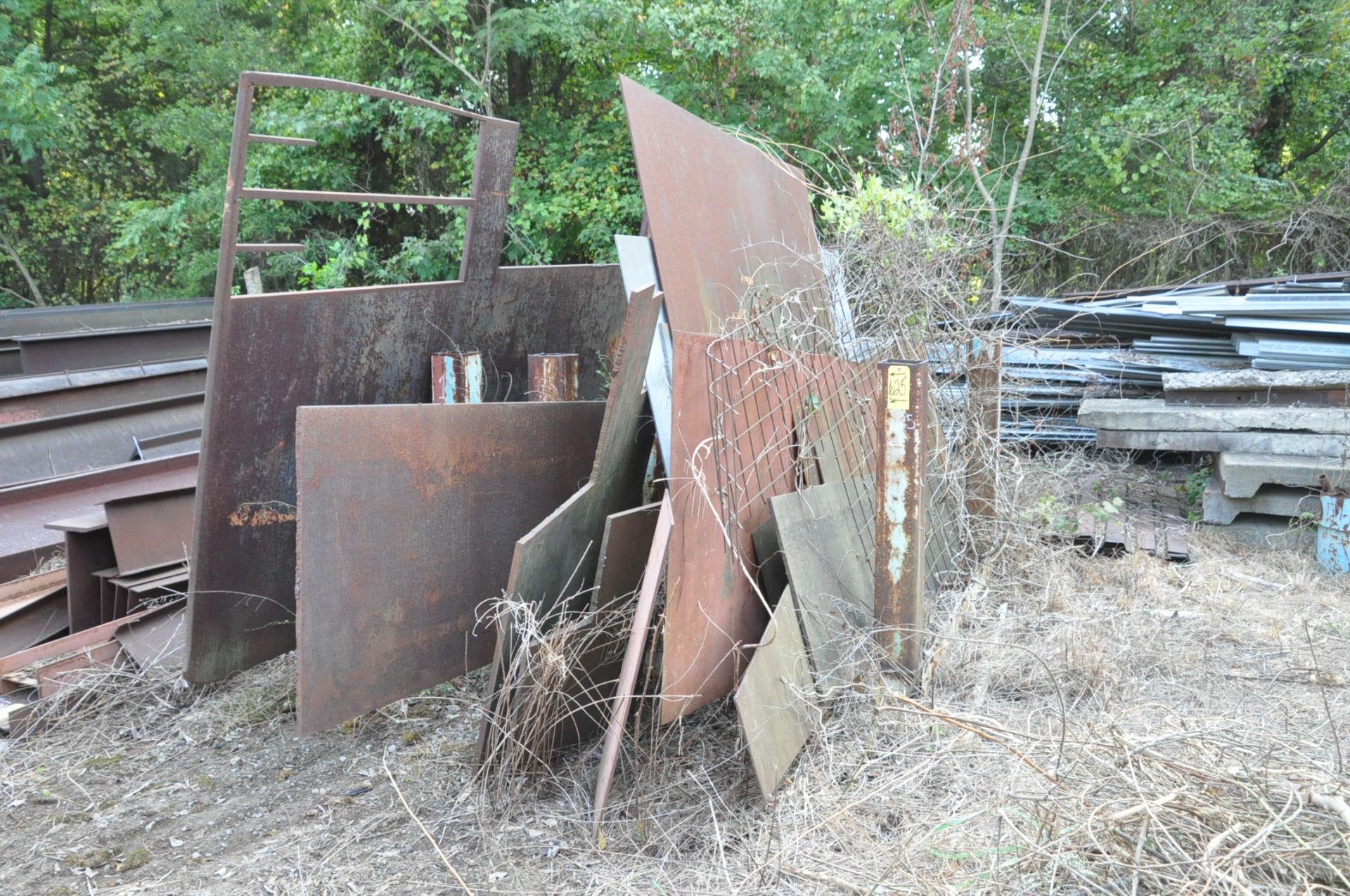 Lot-Various Steel Plate Cutoffs with Rack