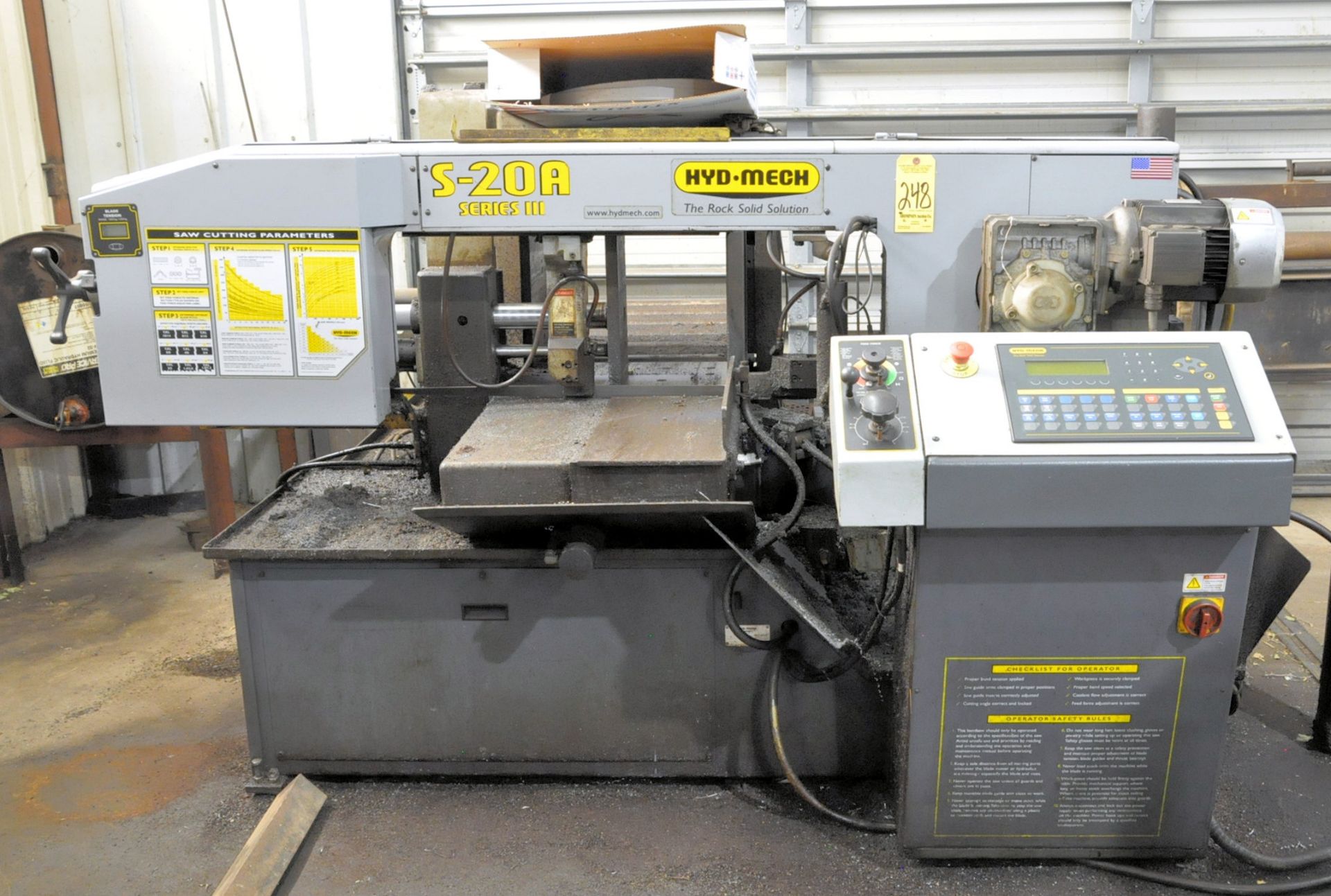 HydMech Model S20A-III, Series III, Fully Automatic Horizontal Metal Cutting Band Saw, S/n