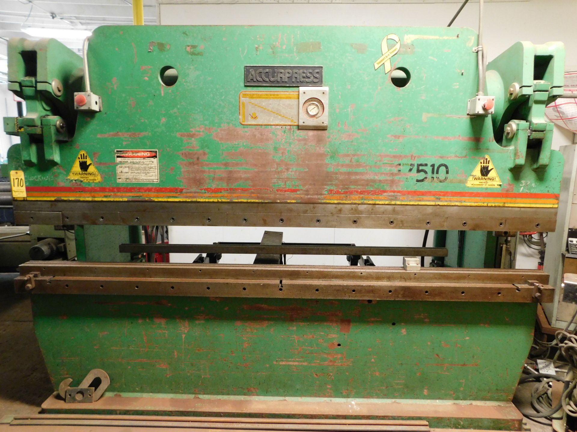 Accurpress Model 717510 Hydraulic Press Brake, s/n 1510, New 1990, 175 Ton, 10' Overall, 102" - Image 2 of 14