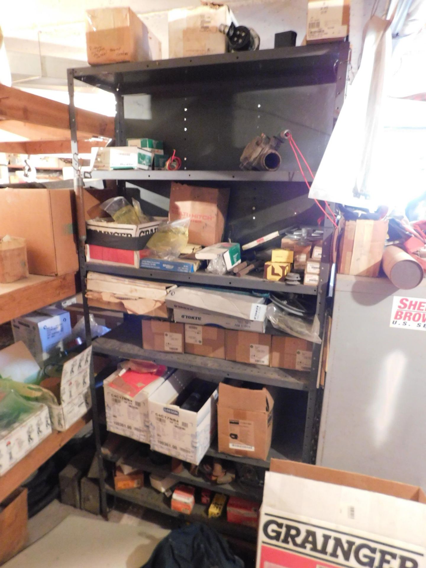 Contents of Shelf Unit and File Cabinet, Red Head Anchors, Valves, Pilot Lights, Float Switches,