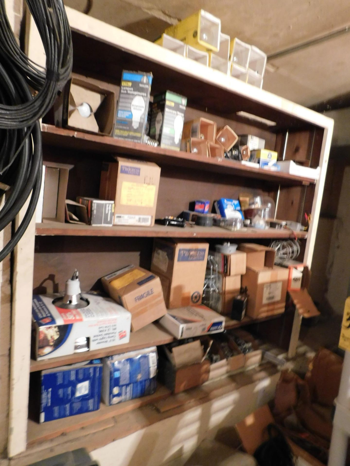 Contents of Wood Shelving and Plastic Shelving, Light Bulbs, Tool Boxes, Plumbing Hardware, Etc. - Image 3 of 4