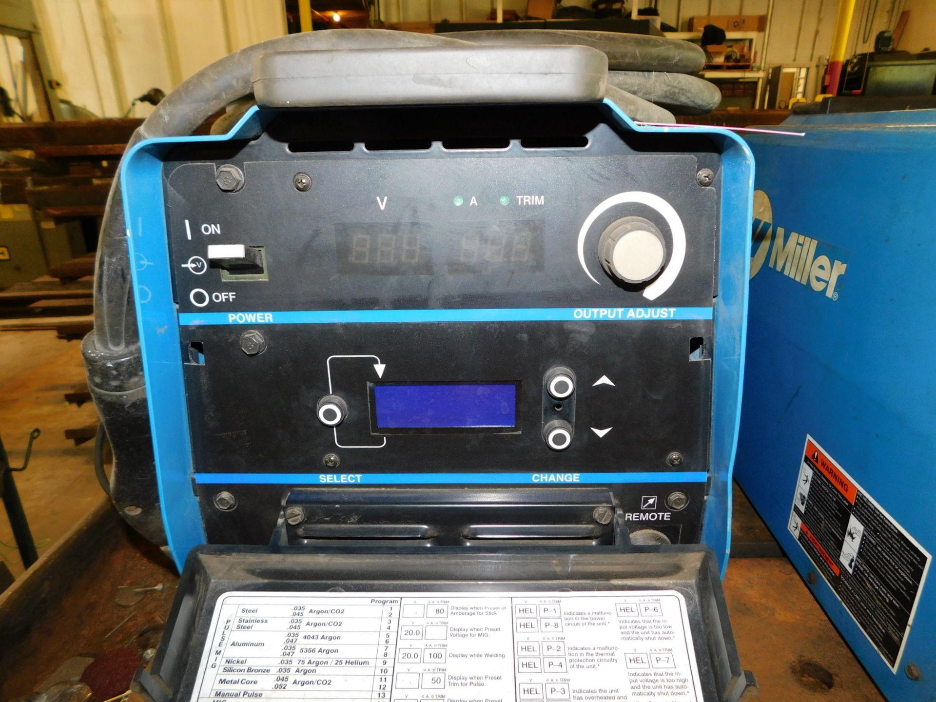 Miller Invision 354MP DC Inverter Arc Welder, s/n LG160263A, 1 or 3 Phase, 230/460 Vo.ts - Image 3 of 7