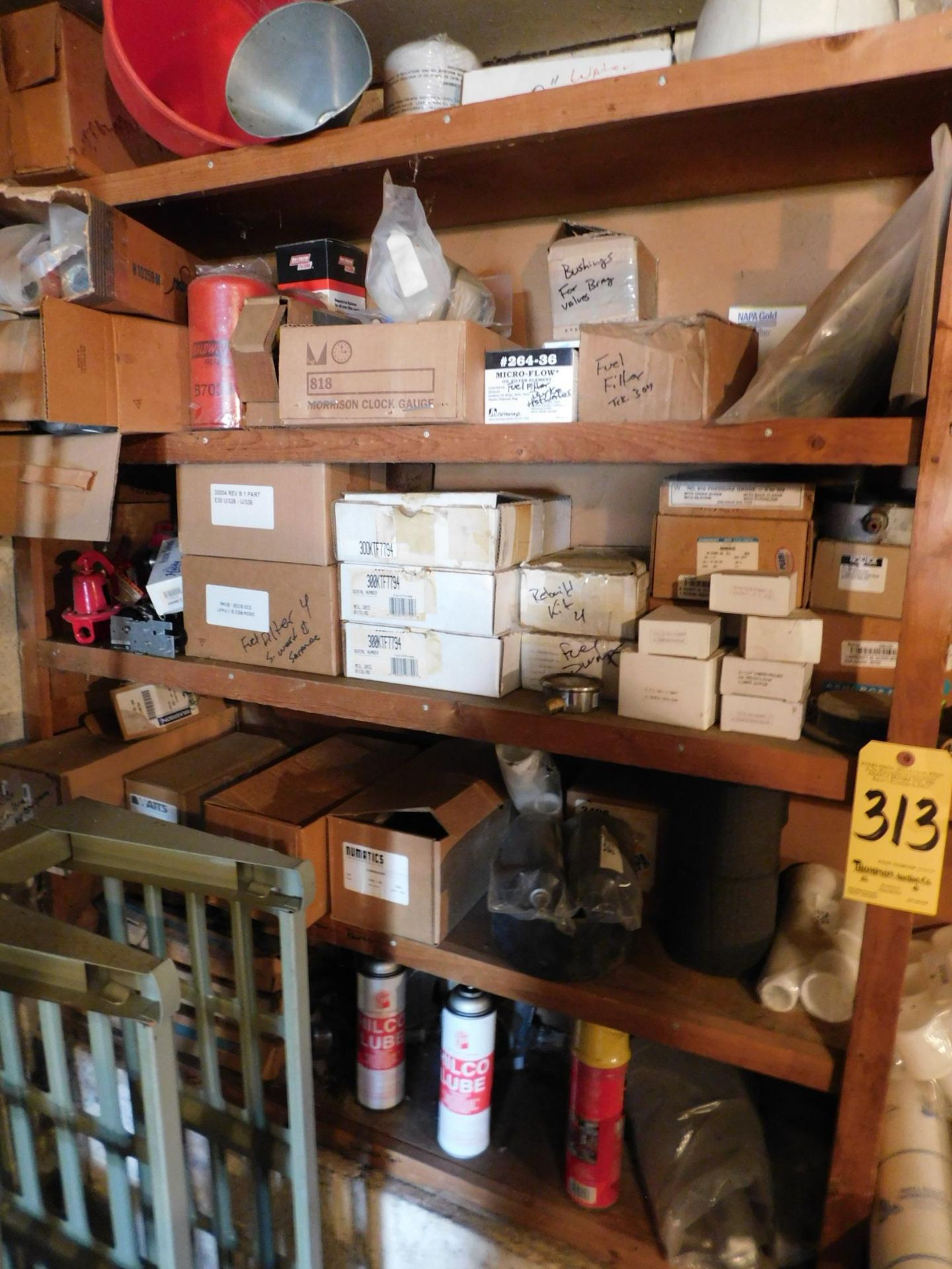 Contents of Wood Shelving, Welding Supplies, Filters, Etc.