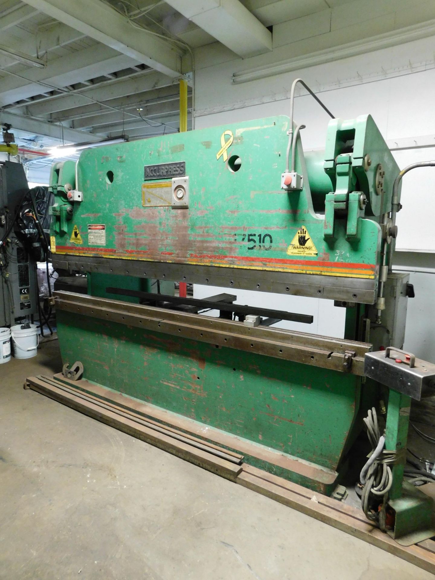 Accurpress Model 717510 Hydraulic Press Brake, s/n 1510, New 1990, 175 Ton, 10' Overall, 102"