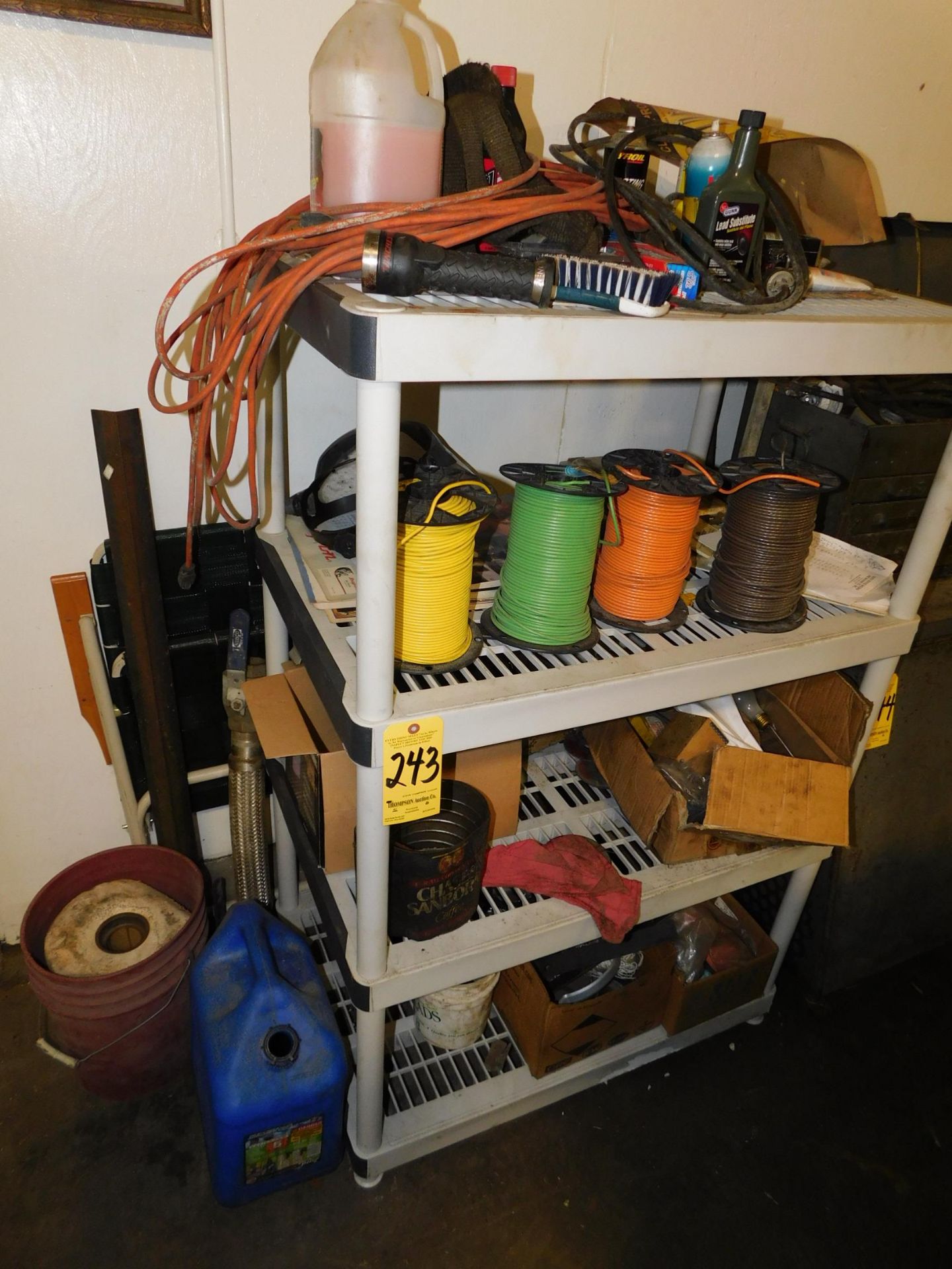 Plastic Shelving and Contents