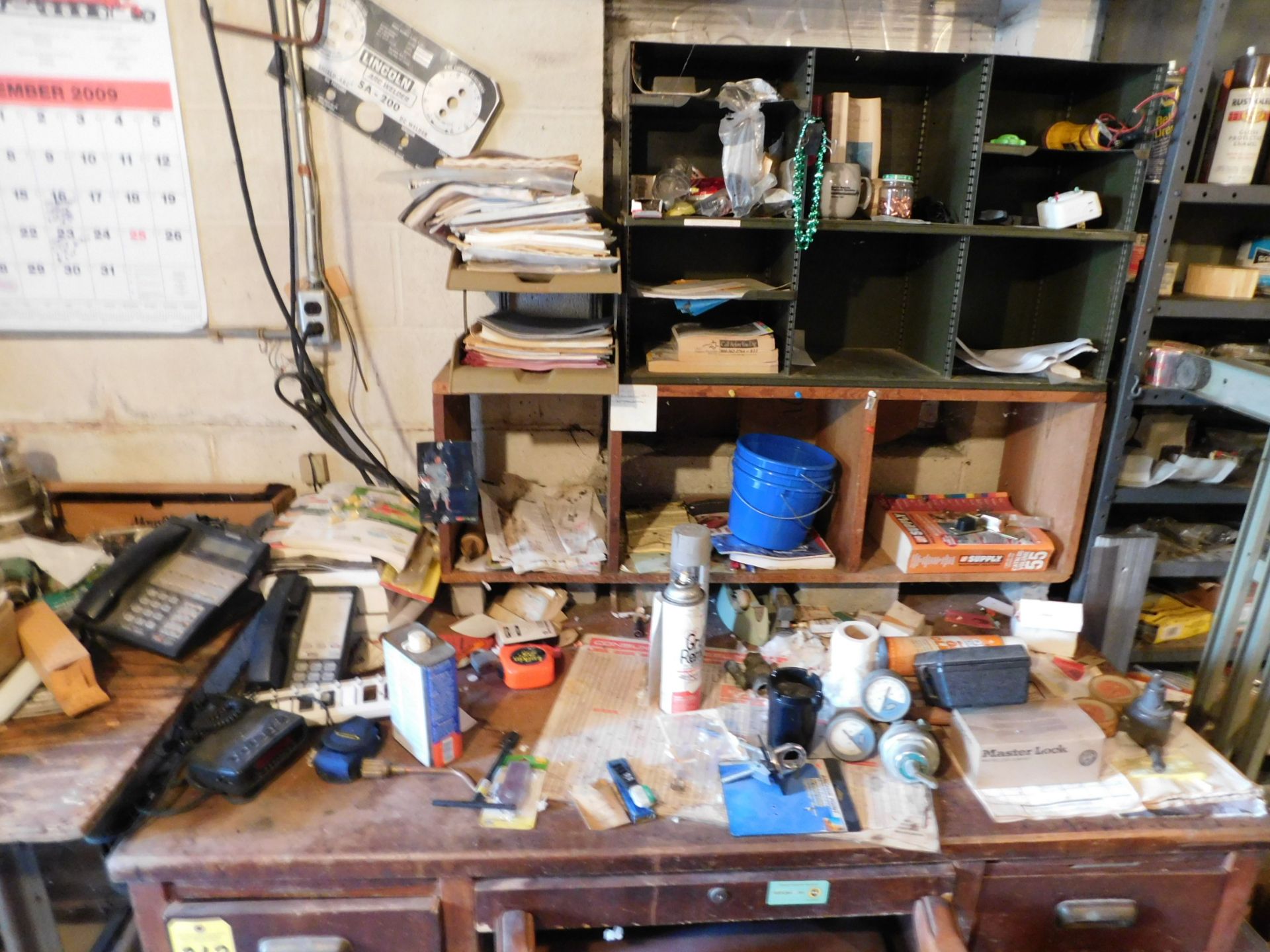 Contents Along Wall, Desk, Table, (2) Shelving Units - Image 3 of 6