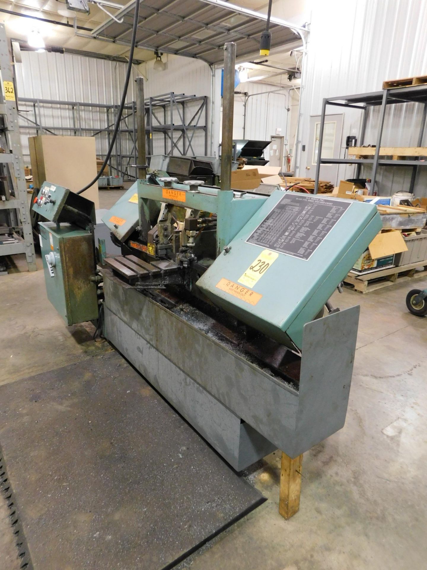 W.F. Wells Model W-9-1 Horizontal Bandsaw sn W5157, 9"X18" Capacity, 1" Blade, Coolant 3Phase - Image 3 of 8