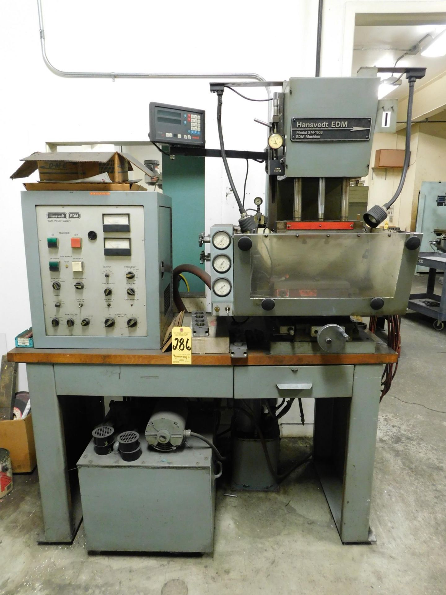 Hansvedt Model SM-150B Bench Model EDM s/n B03575, w/Hansuedt 150B Power Supply 25 Amp, Surburban