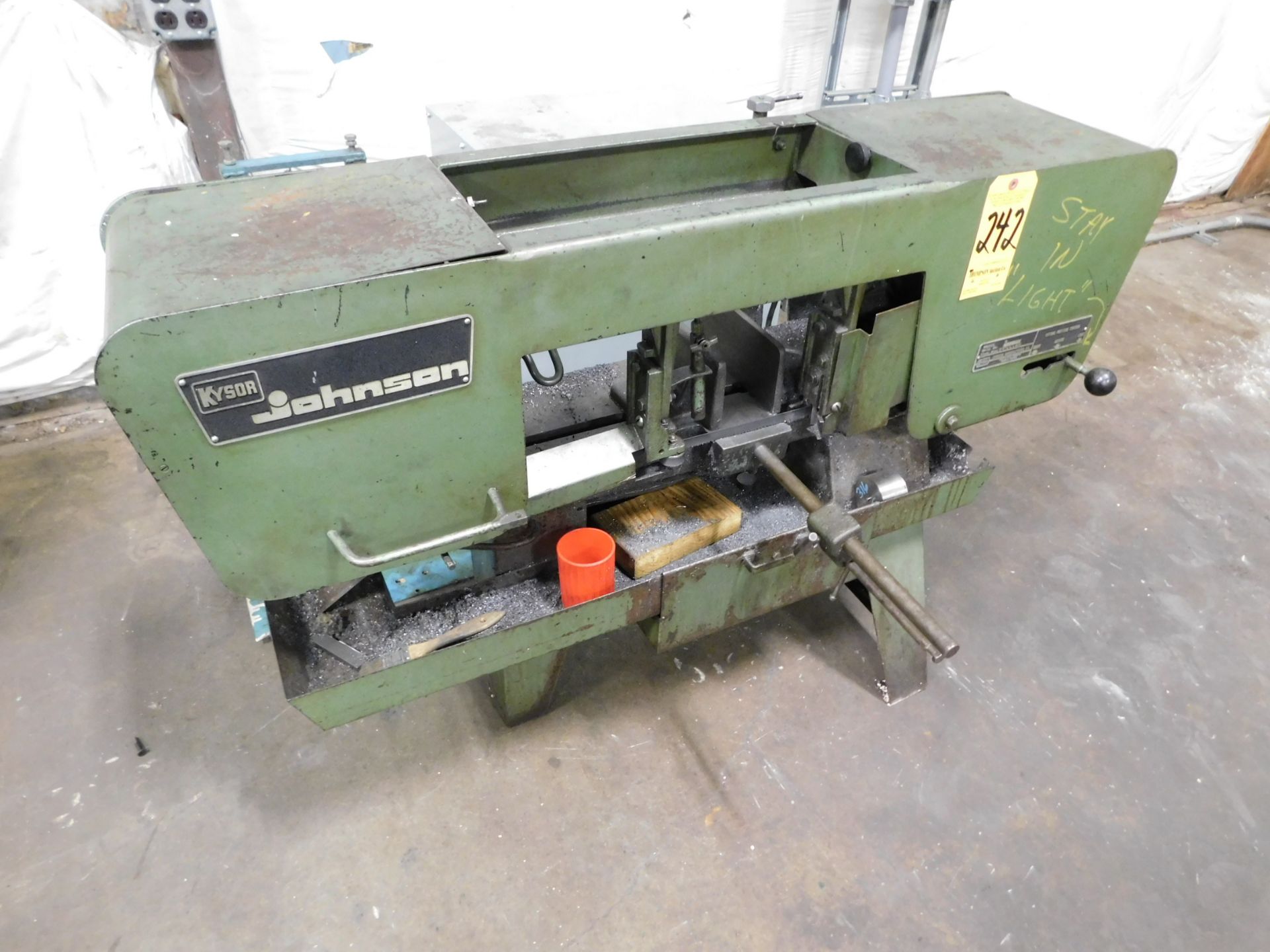 Kysor Johnson Model R 7"X9" Horizontal Bandsaw s/n 3927, 115V, 1 Phase