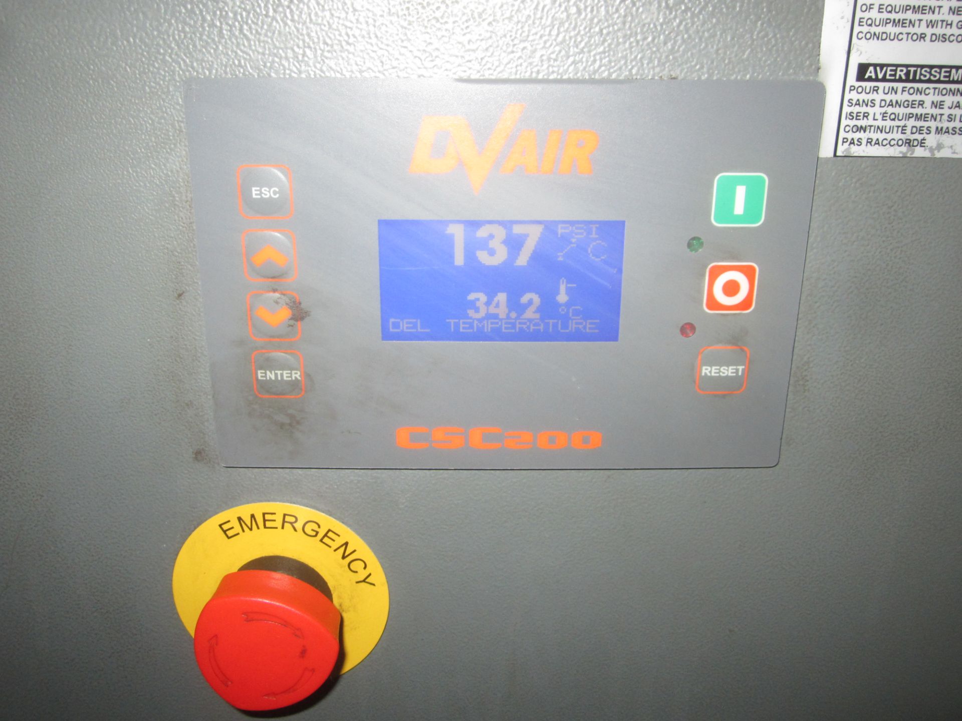 DV Systems Model C15TD Rotary Screw Air Compressor, s/n 37235, 15 HP, Built In Refrigerated Air - Image 5 of 8