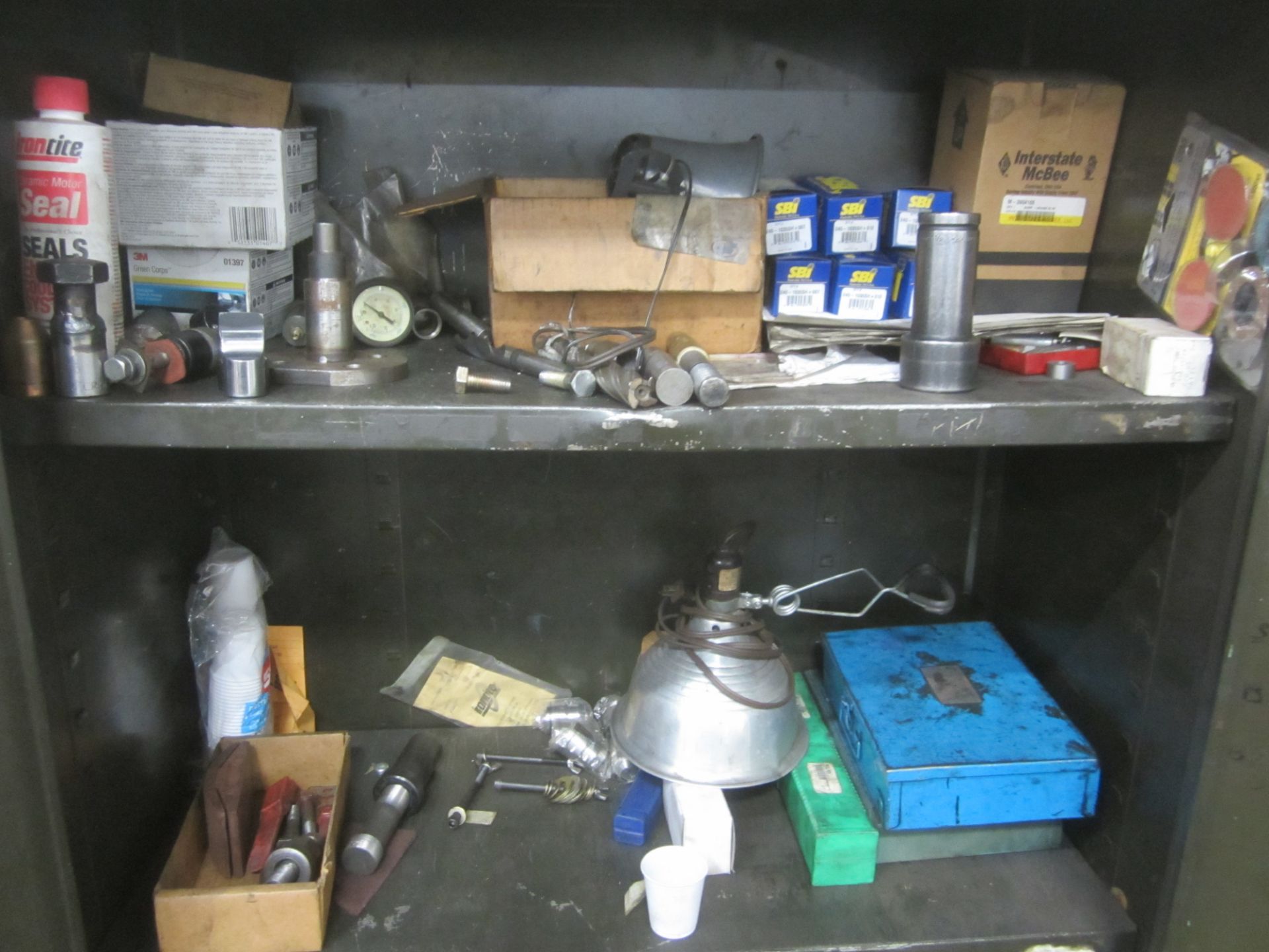 2-Door Metal Upright Storage Cabinet and Contents - Image 2 of 3
