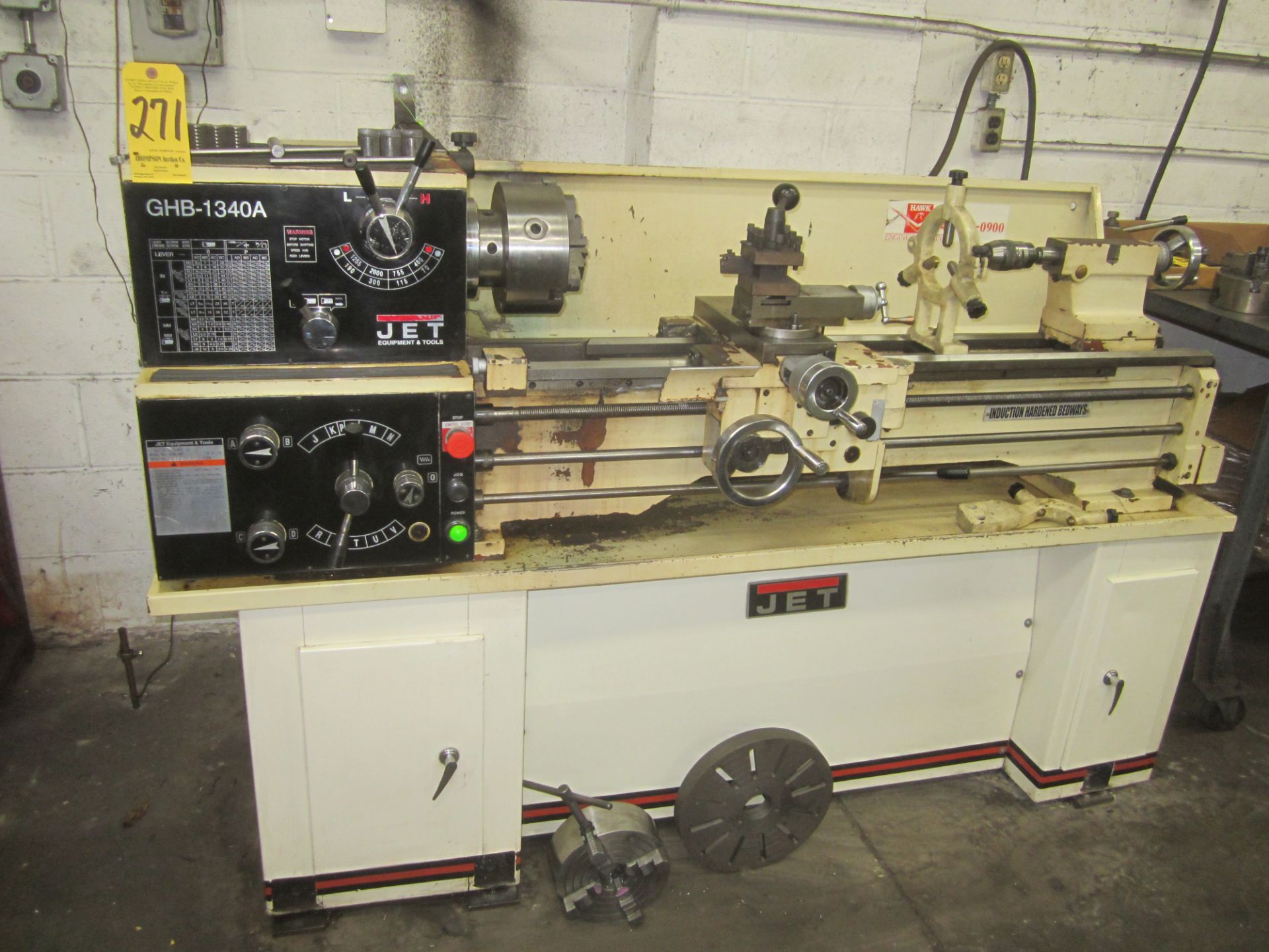 Jet Model GHB-1340A Toolroom Lathe, s/n 05051044A, 13" X 40", Gap Bed, 8" 3-Jaw Chuck, 10" 4-Jaw
