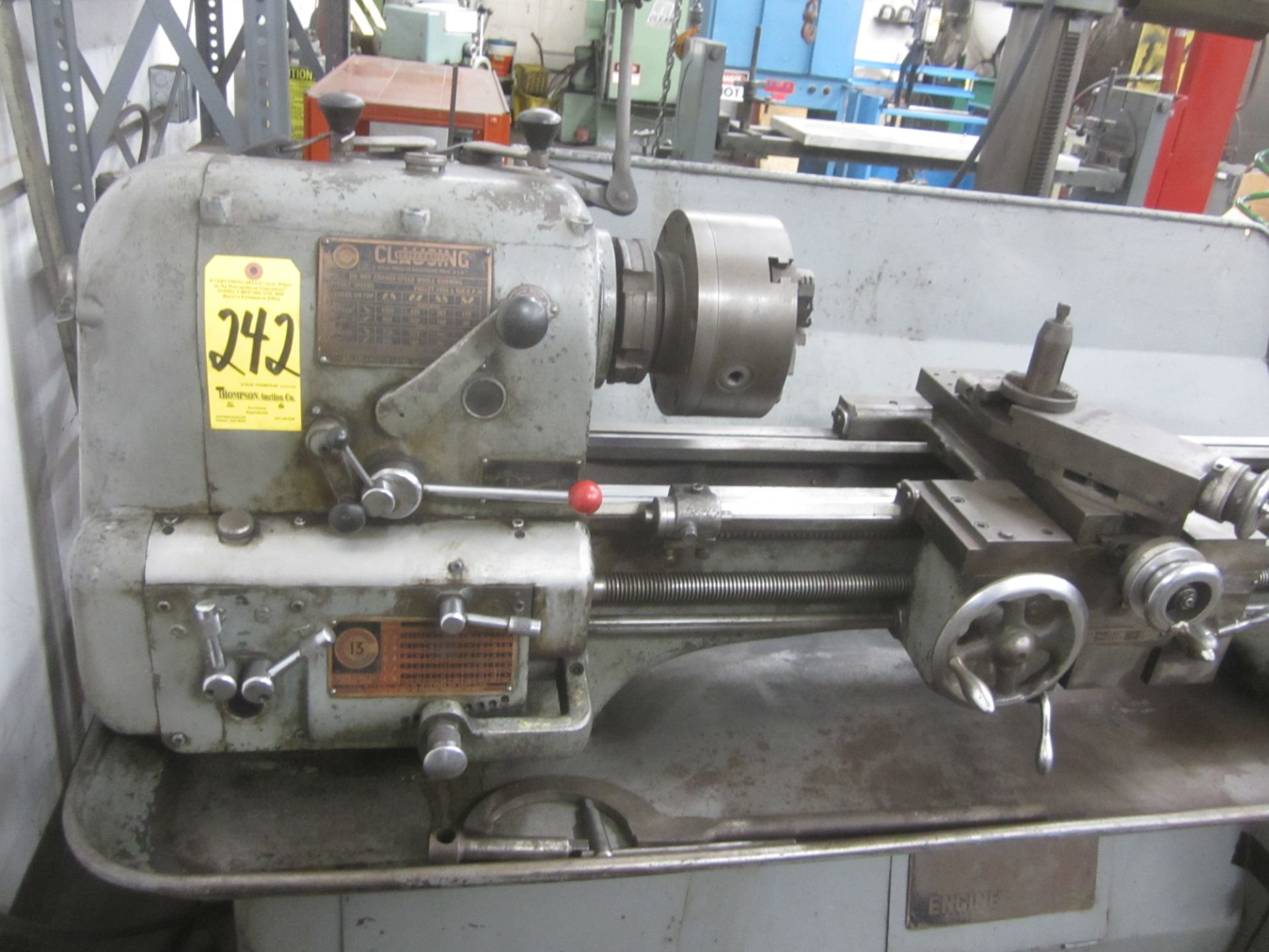 Clausing Colchester 13" X 36" Engine Lathe, s/n 3/34592, 8" 3-Jaw Chuck, 10" 4-Jaw Chuck, Round - Image 2 of 6