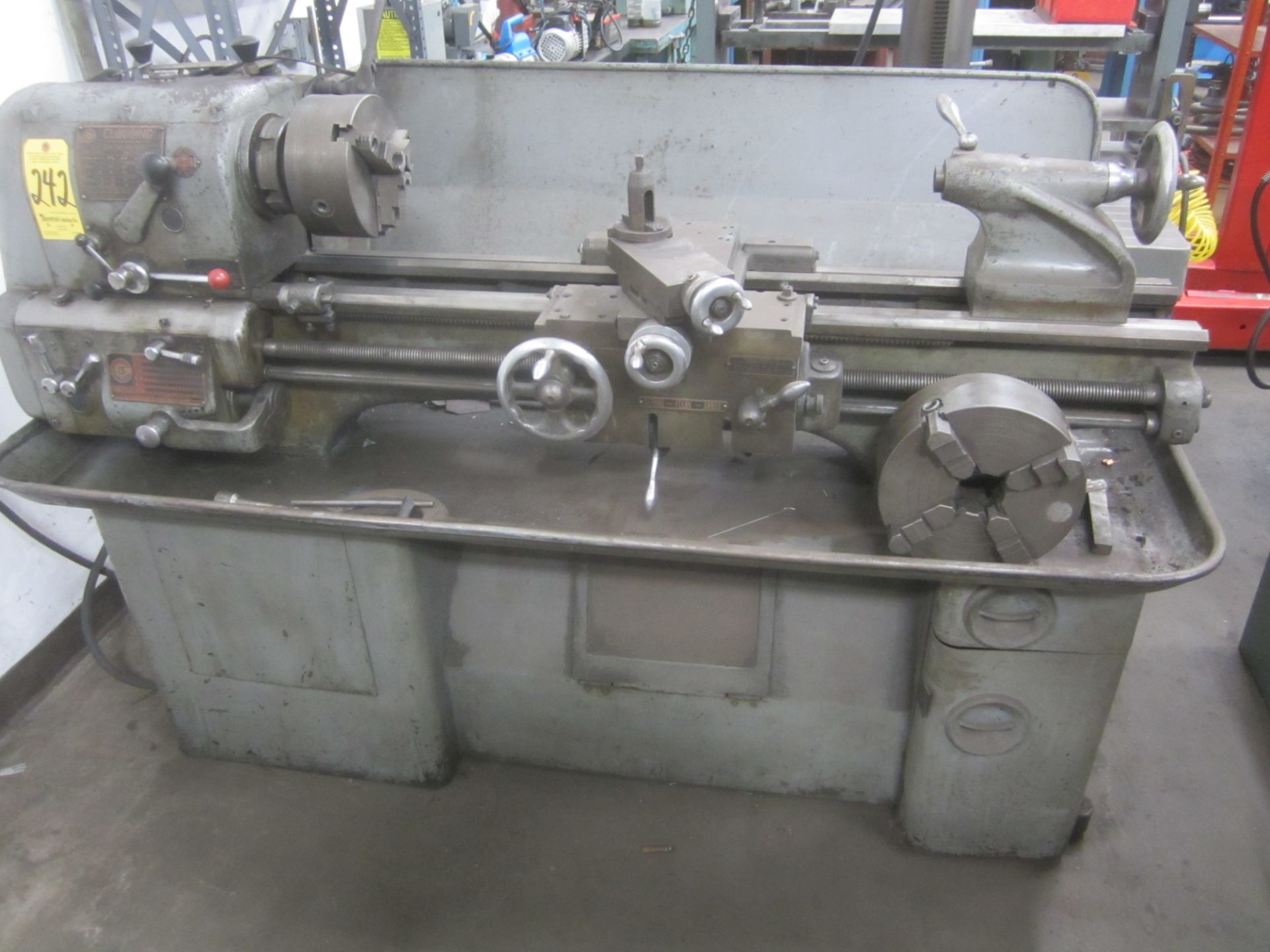 Clausing Colchester 13" X 36" Engine Lathe, s/n 3/34592, 8" 3-Jaw Chuck, 10" 4-Jaw Chuck, Round