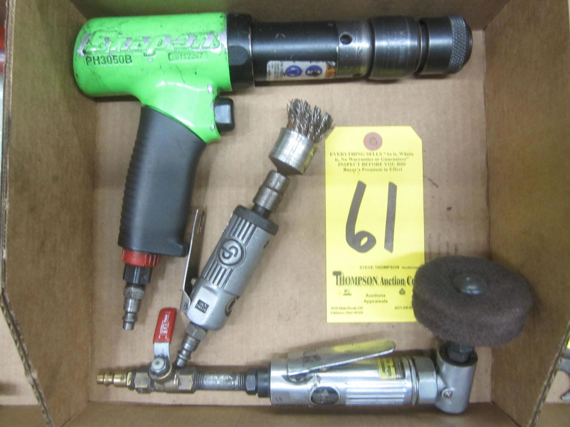 Snap-On #PH3050B Pneumatic Hammer and (2) Pneumatic Grinders