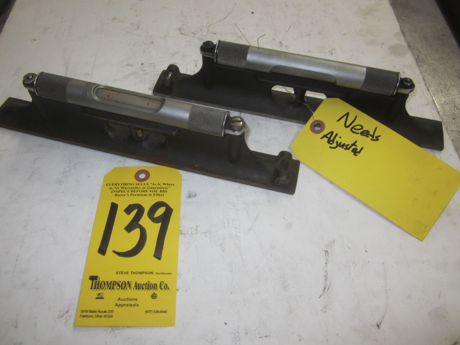 (2) Starrett 12" Precision Levels, Note: (1) Needs Repaired