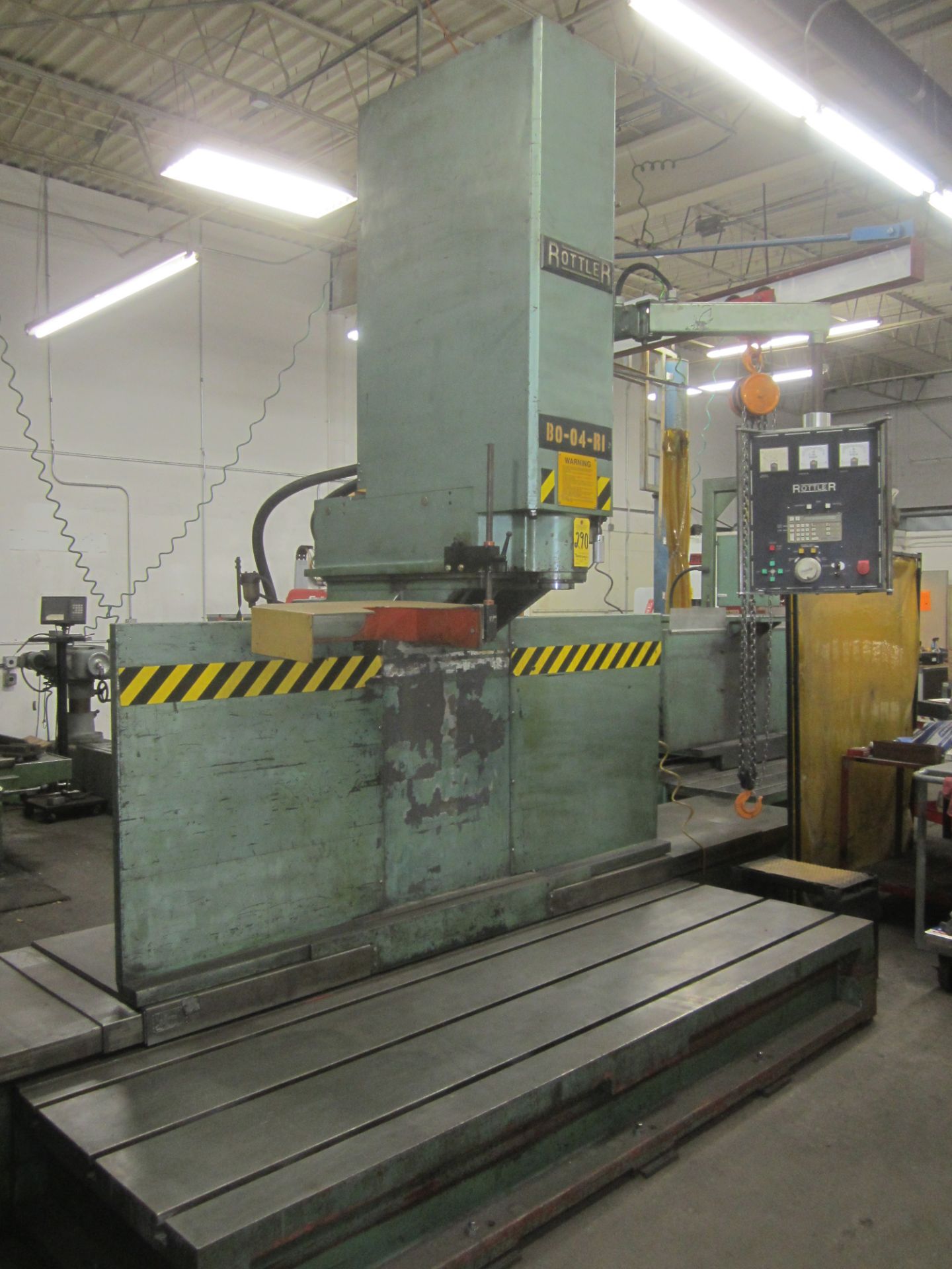 Rottler Model F-88-E Floor Type Vertical Cylinder Borer and Machining Mill, s/n 18039, with Burr-