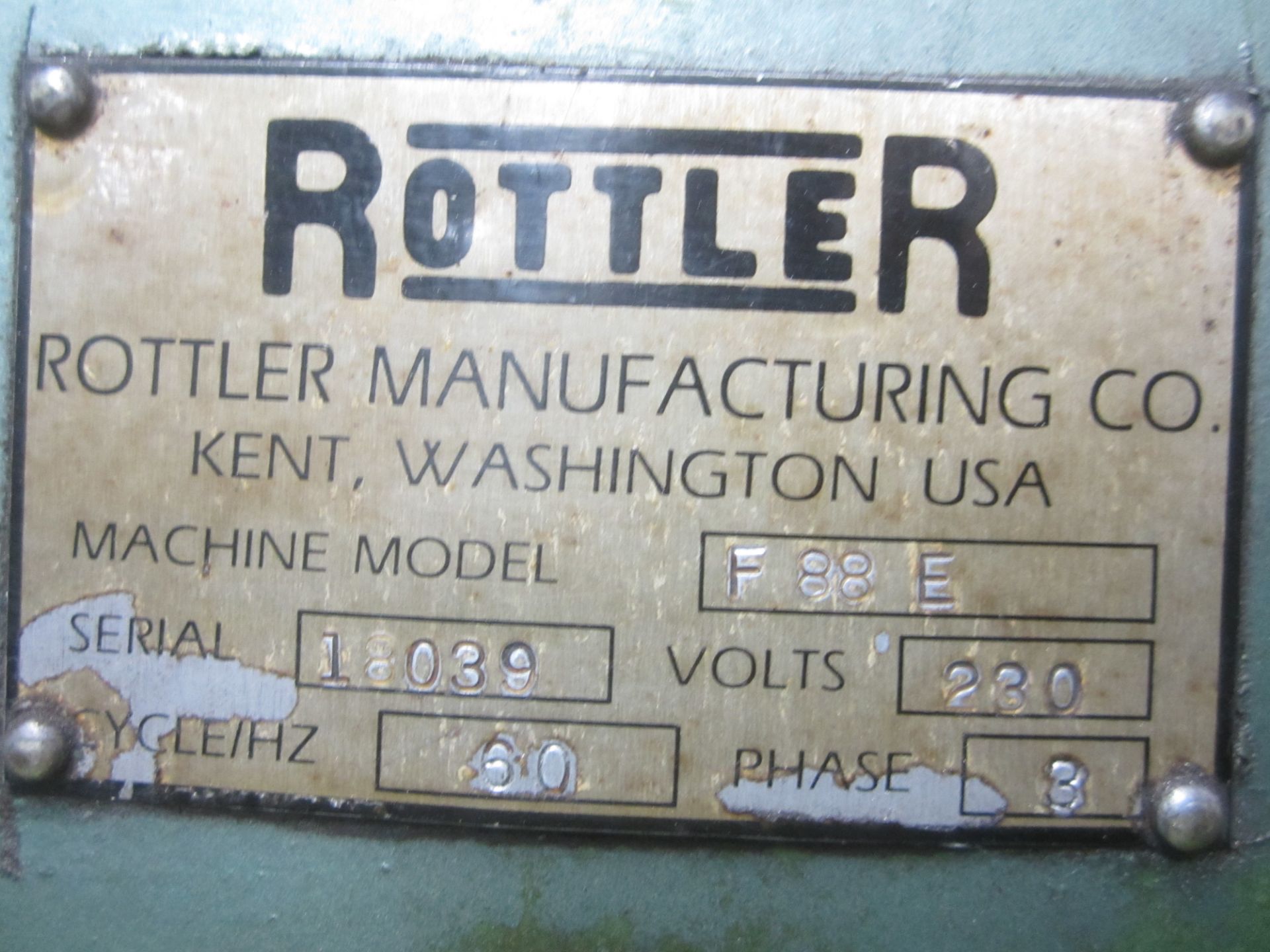 Rottler Model F-88-E Floor Type Vertical Cylinder Borer and Machining Mill, s/n 18039, with Burr- - Image 11 of 11