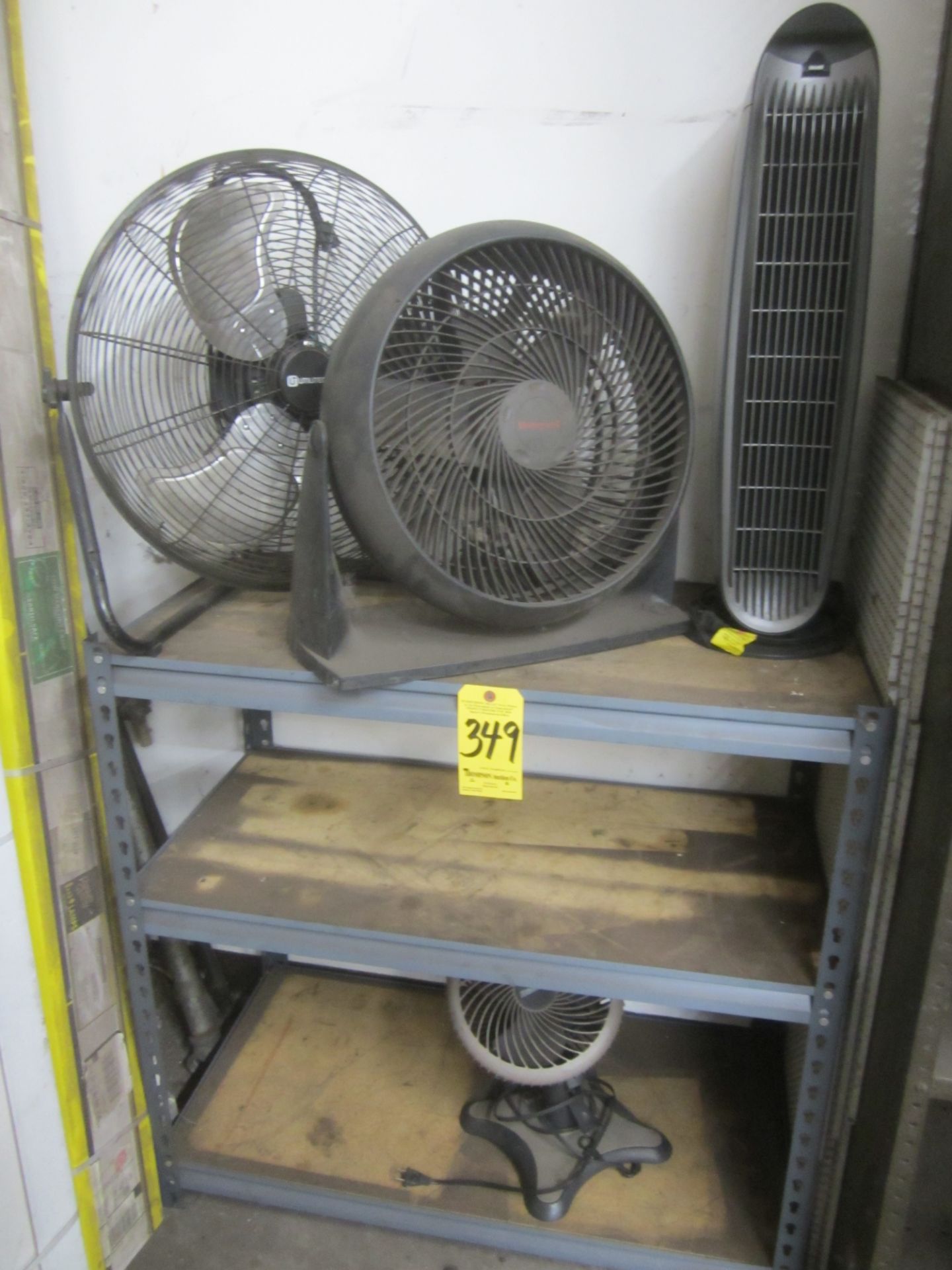 (4) Fans with Shelving Unit