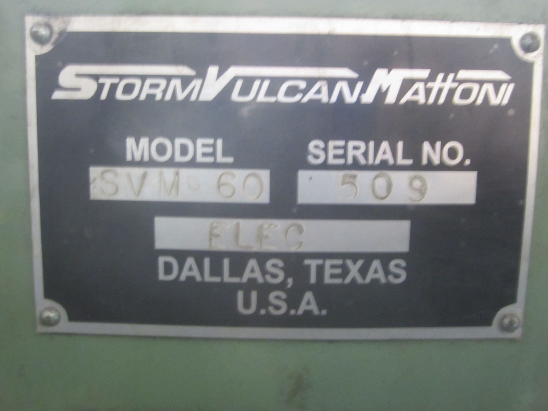 Storm Vulcan Mattoni Model SVM60 Electric Heated Jet Master Parts Washer, s/n 509, 5 HP Pump, 24" - Image 7 of 7