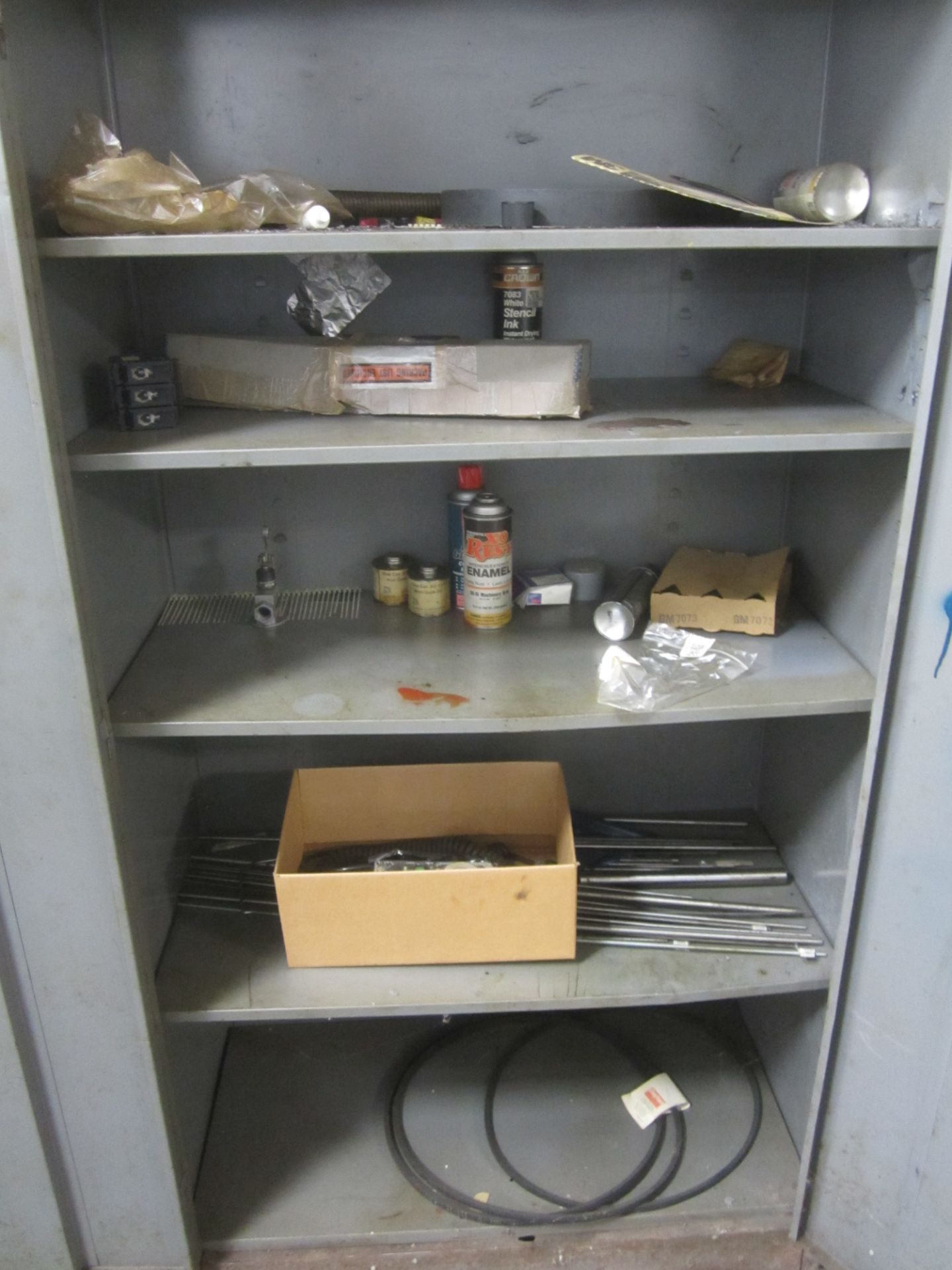 2-Door Metal Upright Storage Cabinet and Contents - Image 2 of 2