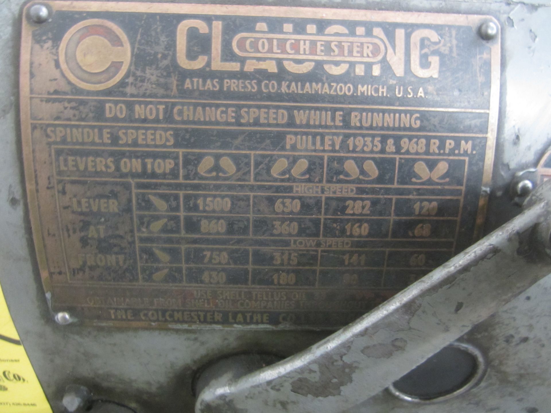 Clausing Colchester 13" X 36" Engine Lathe, s/n 3/34592, 8" 3-Jaw Chuck, 10" 4-Jaw Chuck, Round - Image 5 of 6