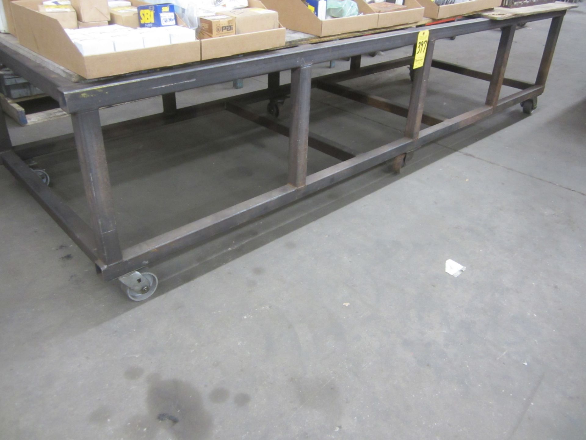Tubular Steel Frame Shop Cart, 40" X 120" X 27" High