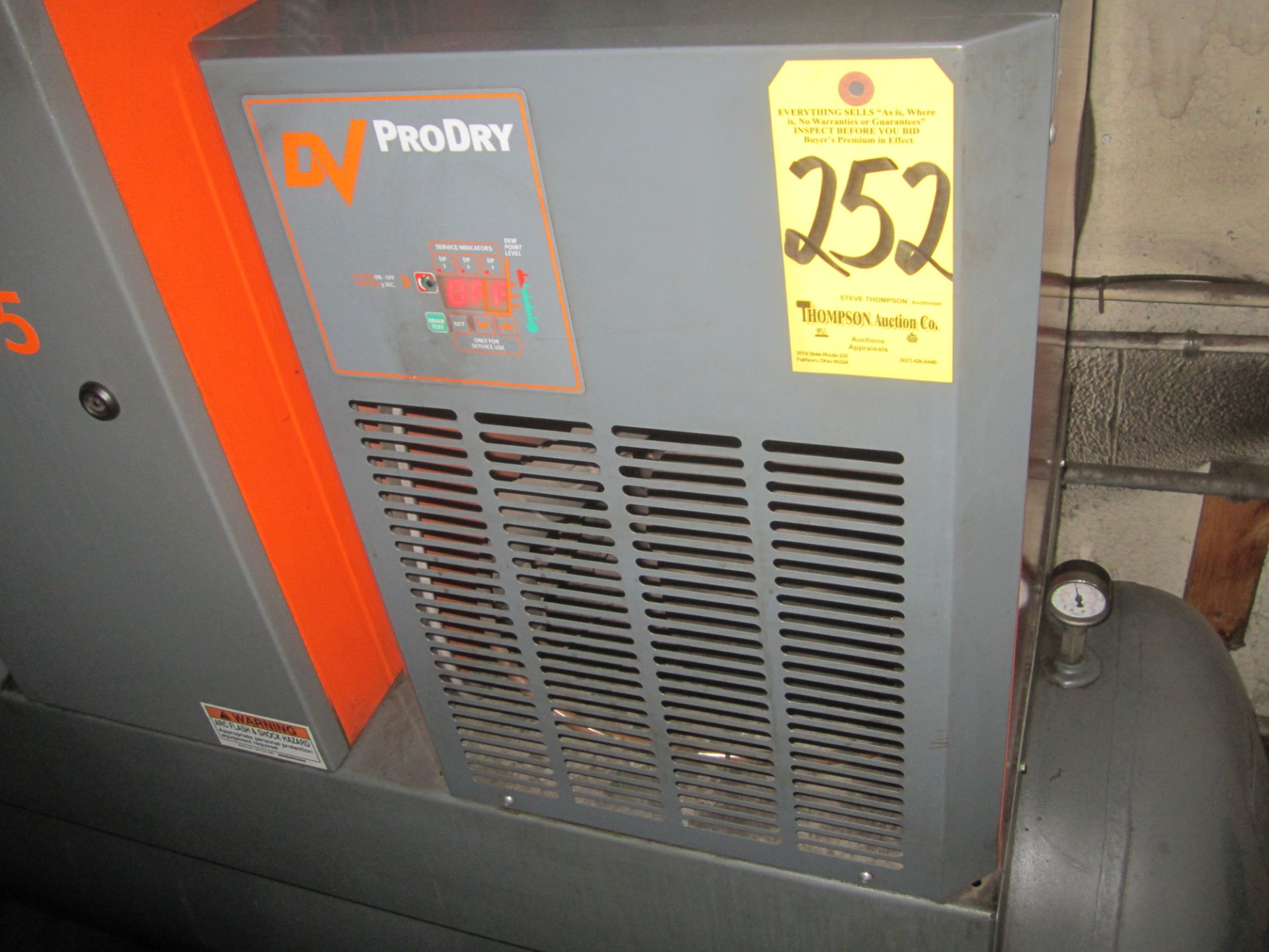 DV Systems Model C15TD Rotary Screw Air Compressor, s/n 37235, 15 HP, Built In Refrigerated Air - Image 4 of 8