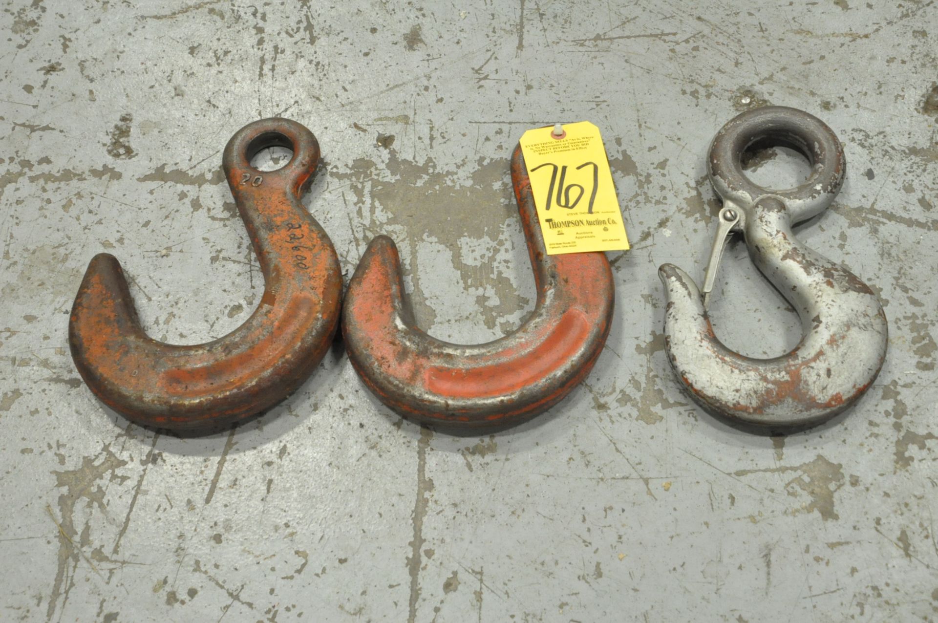 Lot-(3) Various Large Chain Hooks