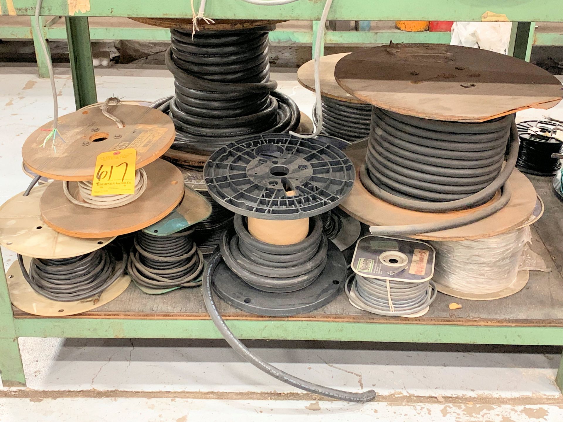 Lot-Various Spools of Electrical Wire in (1) Section Under (1) Bench