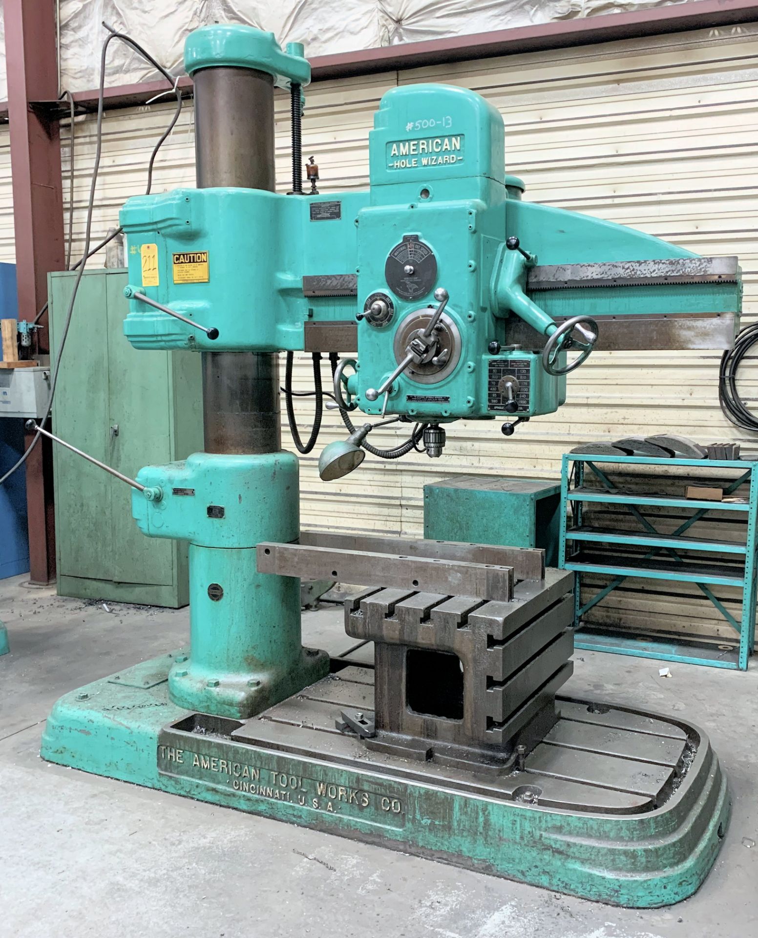 American Hole Wizard Radial Arm Drill, 4’ X 11”, s/n 69228, Box Table, Loading Fee $200 - Image 2 of 6