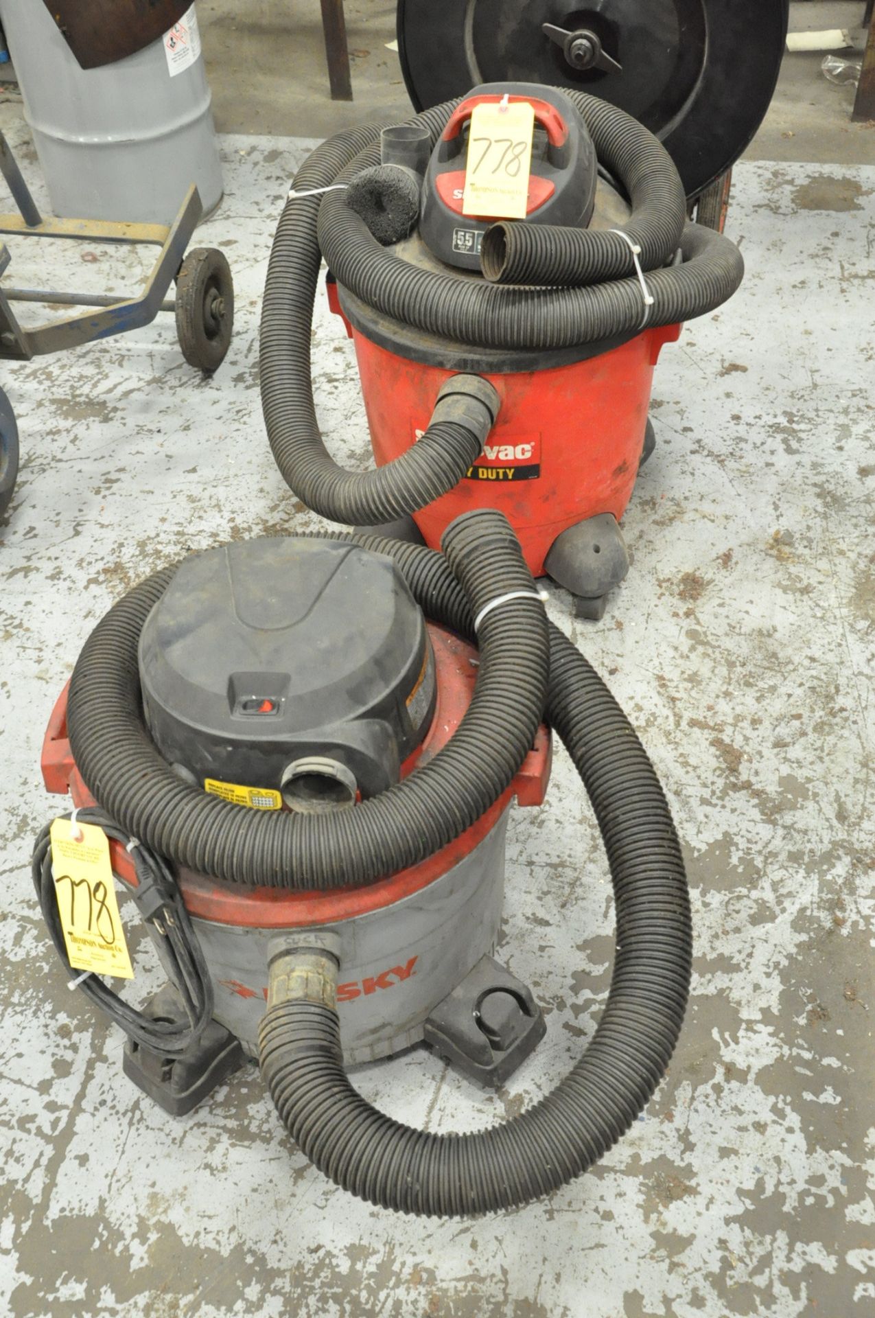 Lot-(1) Shop Vac Brand and (1) Husky Shop Vac's