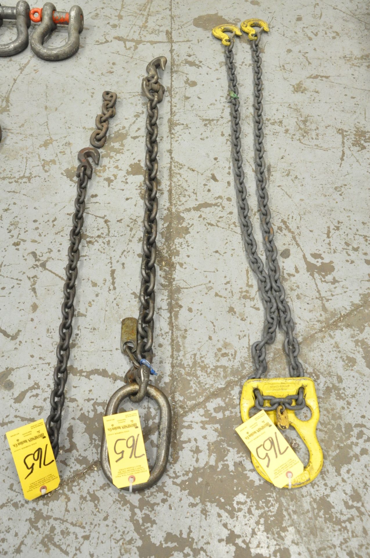 Lot-(1) 3/8" Link x 5' Long Adjustable 2-Hook Chain Sling, Cert. Tag, (1) 1/2" Link x 54" Long - Image 2 of 5