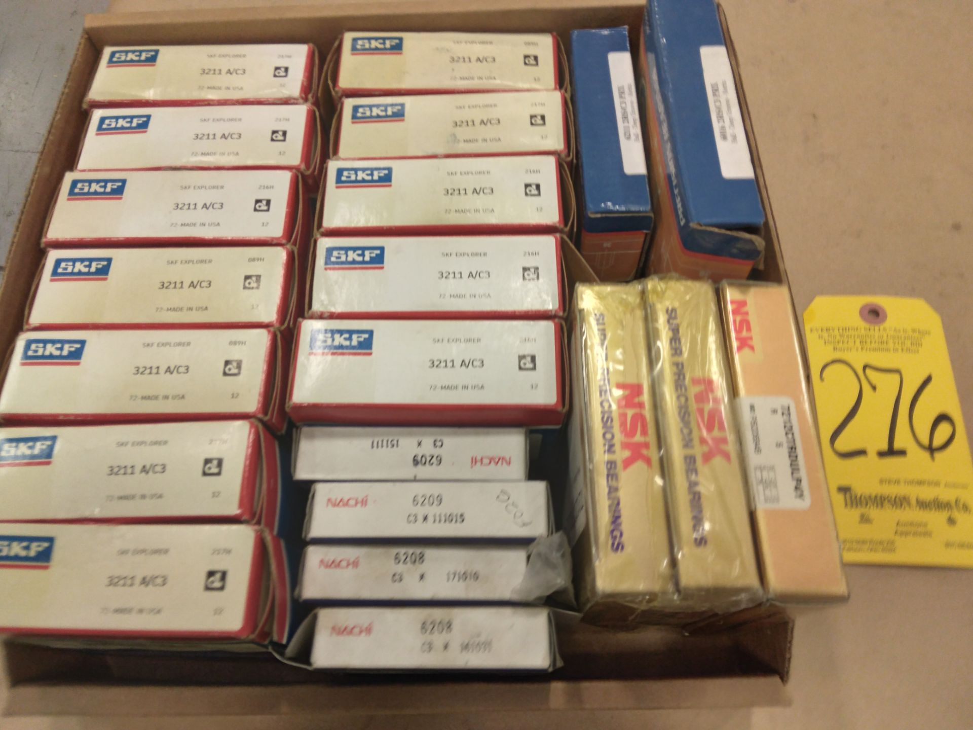 (21) Bearings, (12) SKF #3211 A/C3, (4) Nachi #6209, (3) NSK Super Precision Bearings, Plus (2)