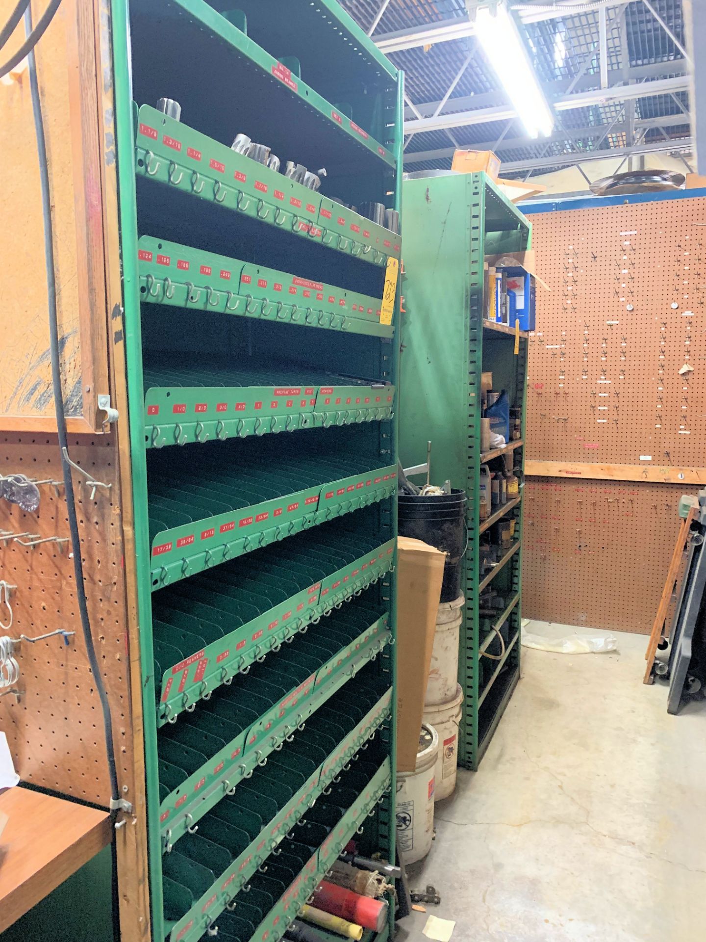 Lot-(5) Sections Shelving/Bin Organizer Cabinets with Collets, Anchors, Holders, Lubricants, Drills, - Image 3 of 4