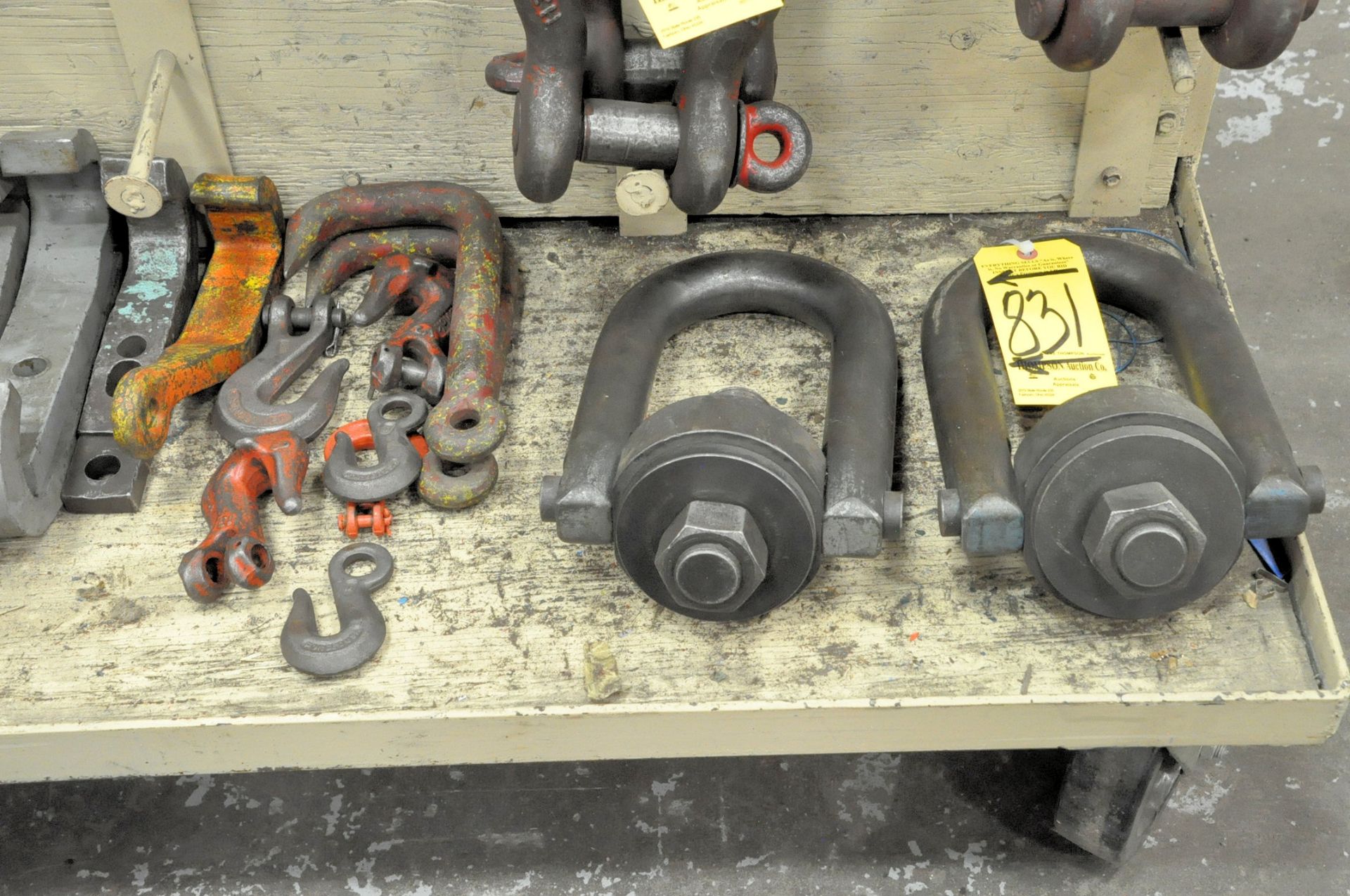 Lot-Various Hooks, Angle Iron, Die Rings, etc. in Bottom Shelf - Image 2 of 4