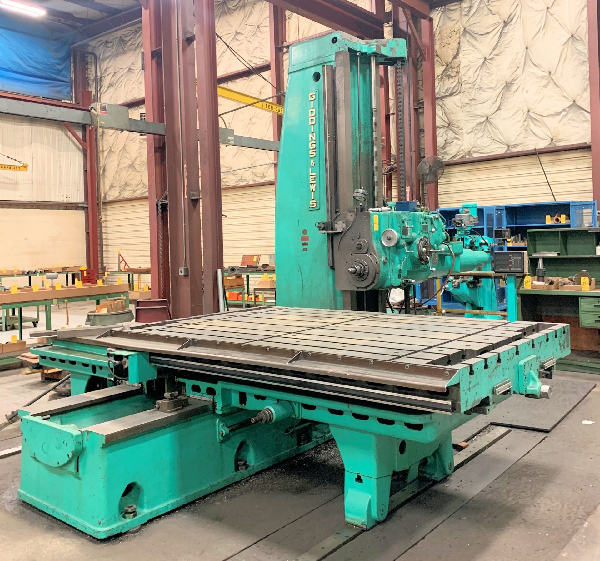 Giddings & Lewis Model 350T Table Type Horizontal Boring Mill, s/n 5352, 50 Taper, Power Drawer Bar, - Image 2 of 10