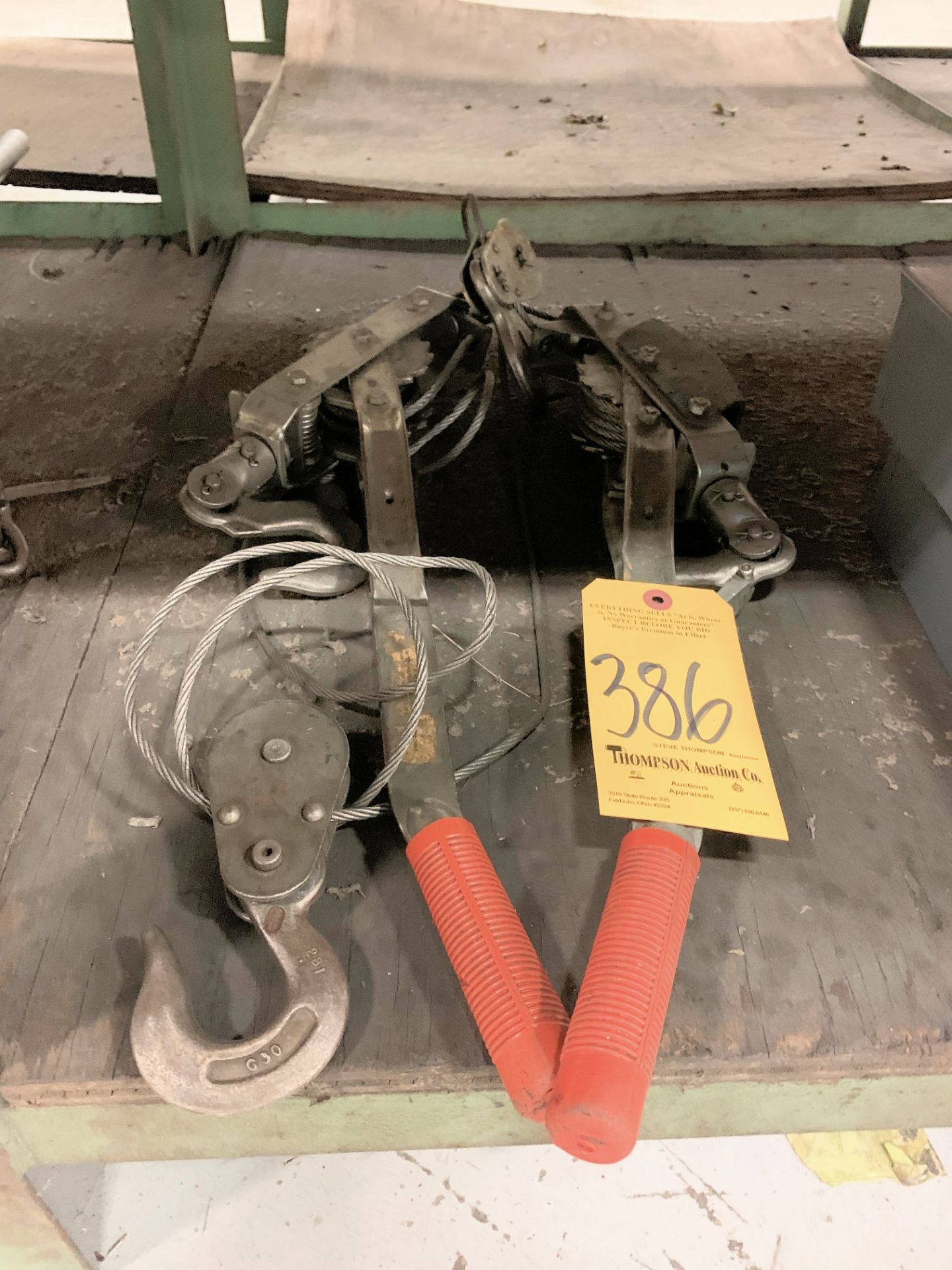 Lot-(2) Com-A-Long Winches Under (1) Bench