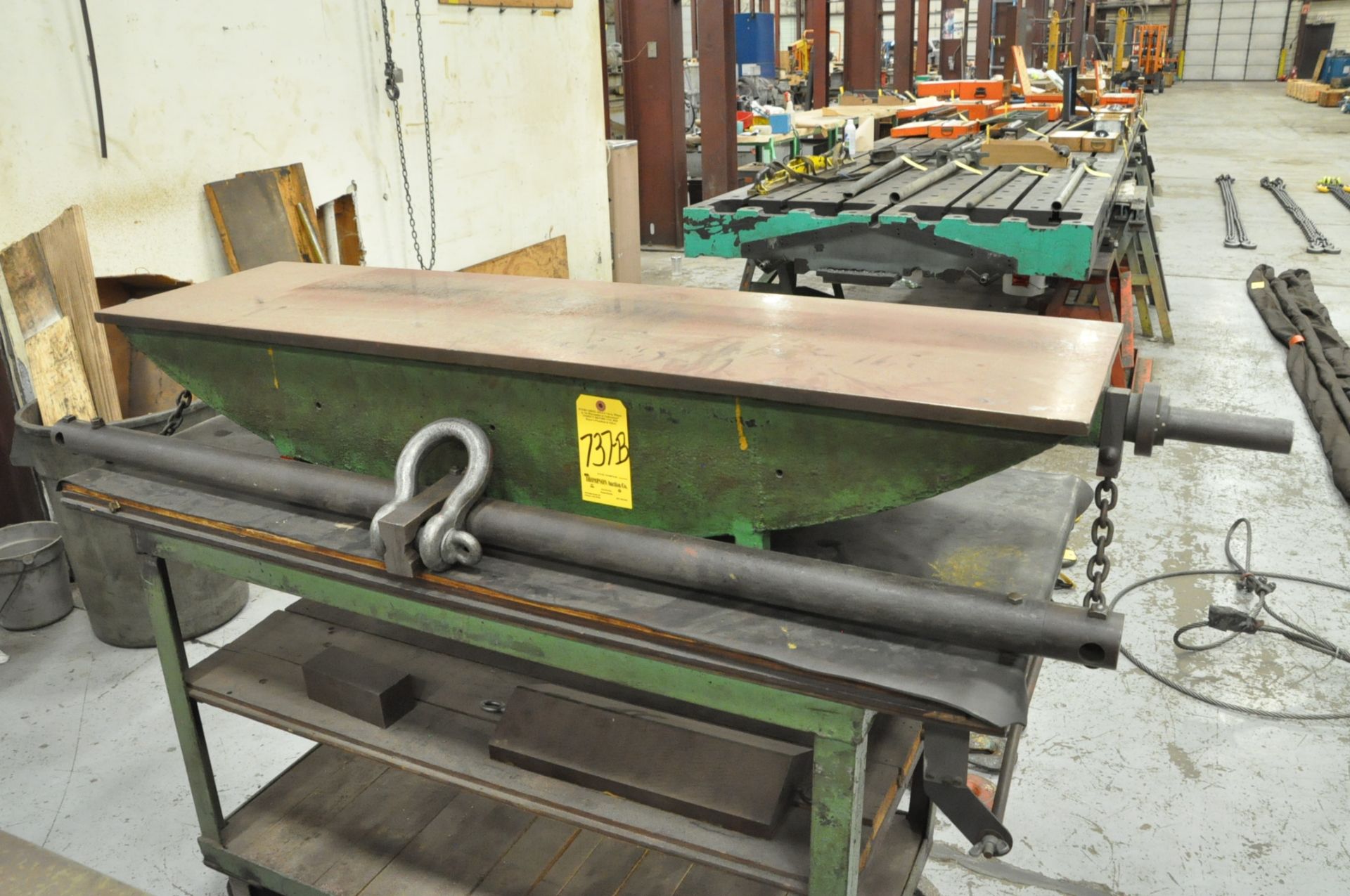 16 1/2" x 60 1/2" Cast Iron Surface Plate with Cart and Lifting Spreader Bar