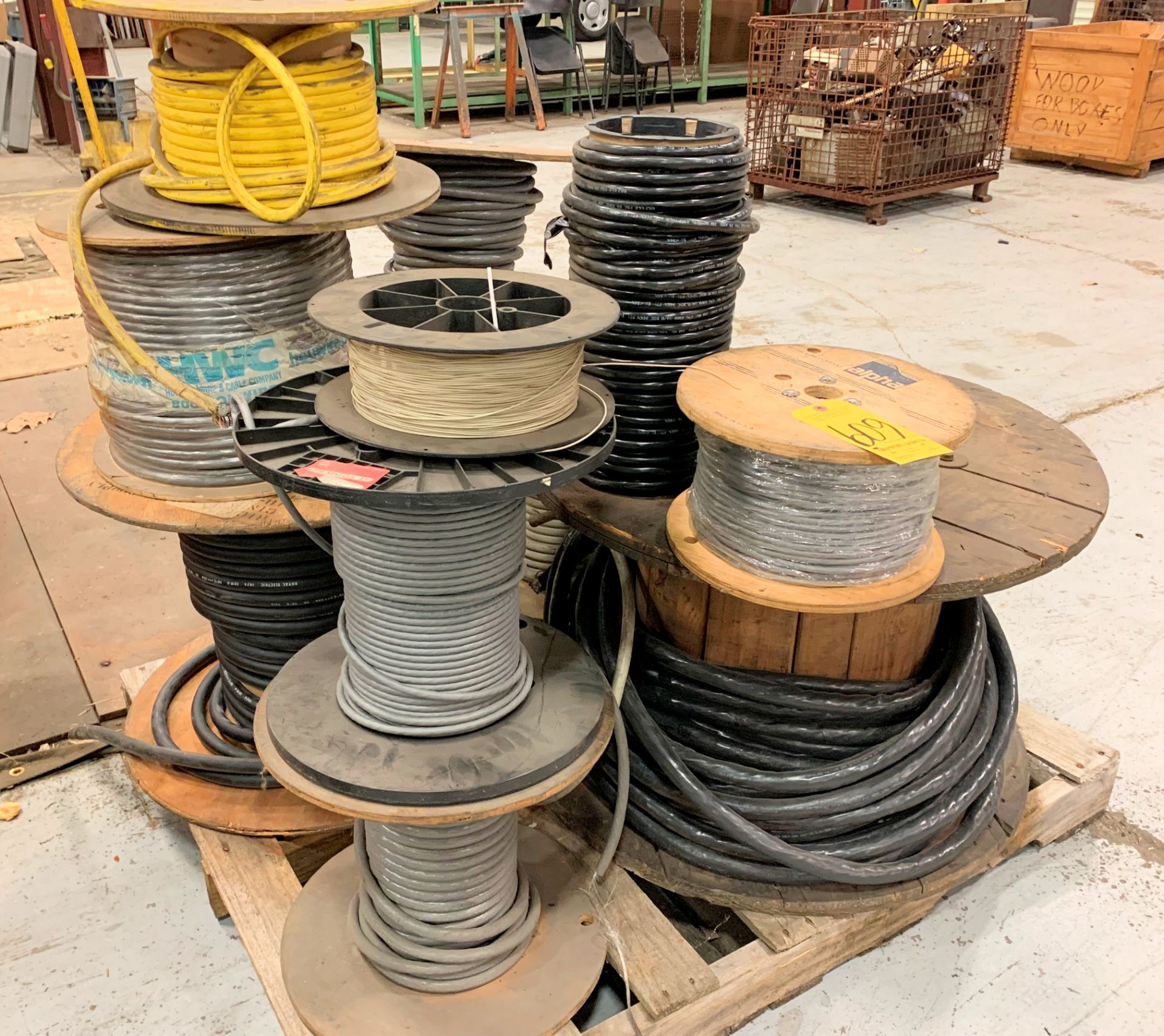 Lot-Various Spools of Electrical Wire on (1) Pallet