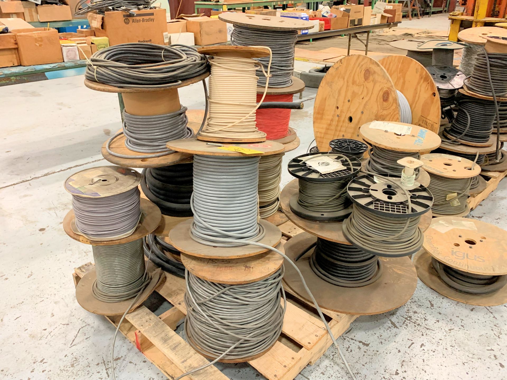 Lot-Various Spools of Electrical Wire on (1) Pallet