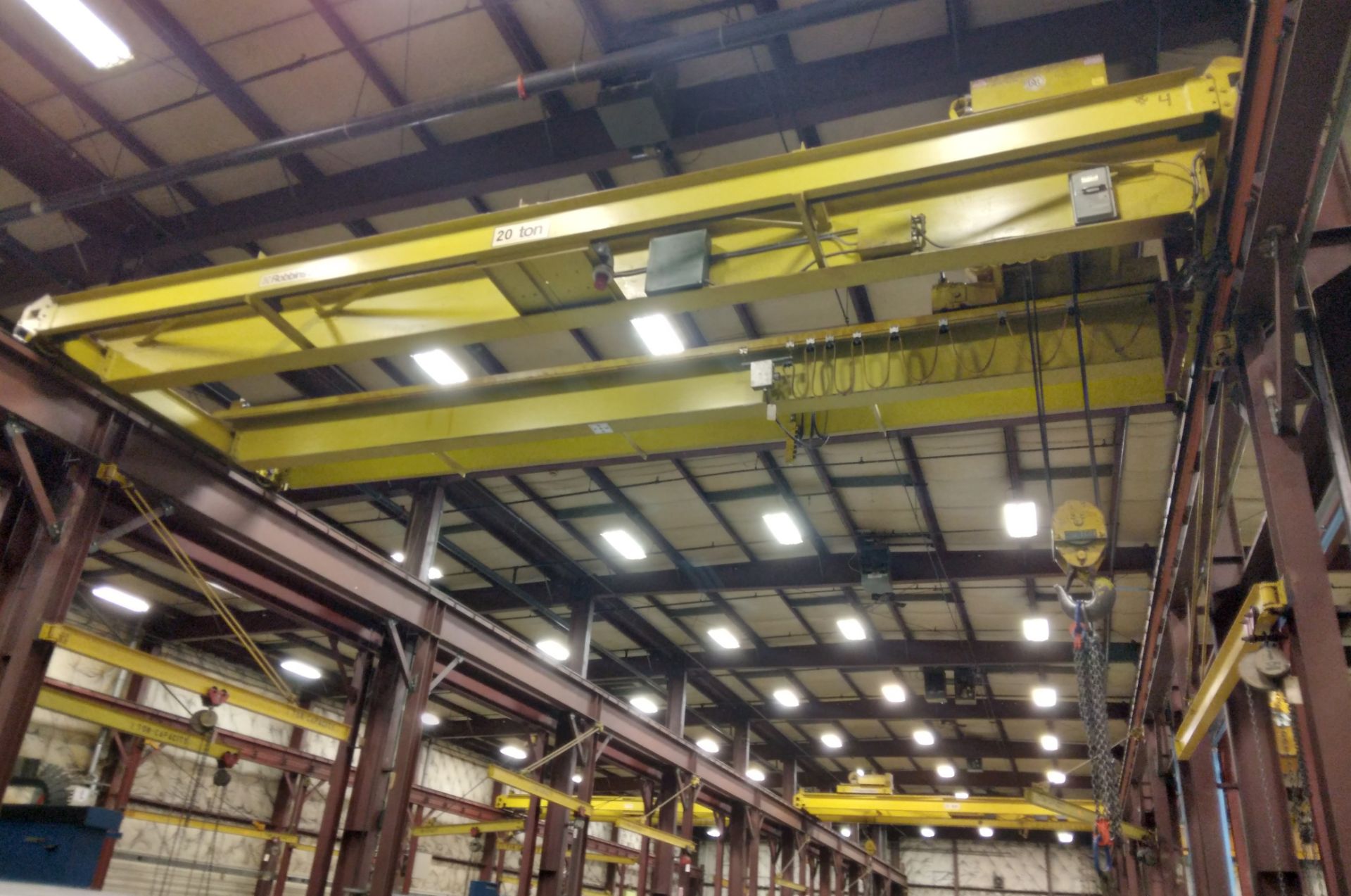Robbins & Meyers 20 Ton Overhead Crane, Span and Hoist Only, No Rails, Remote Control and Pendant