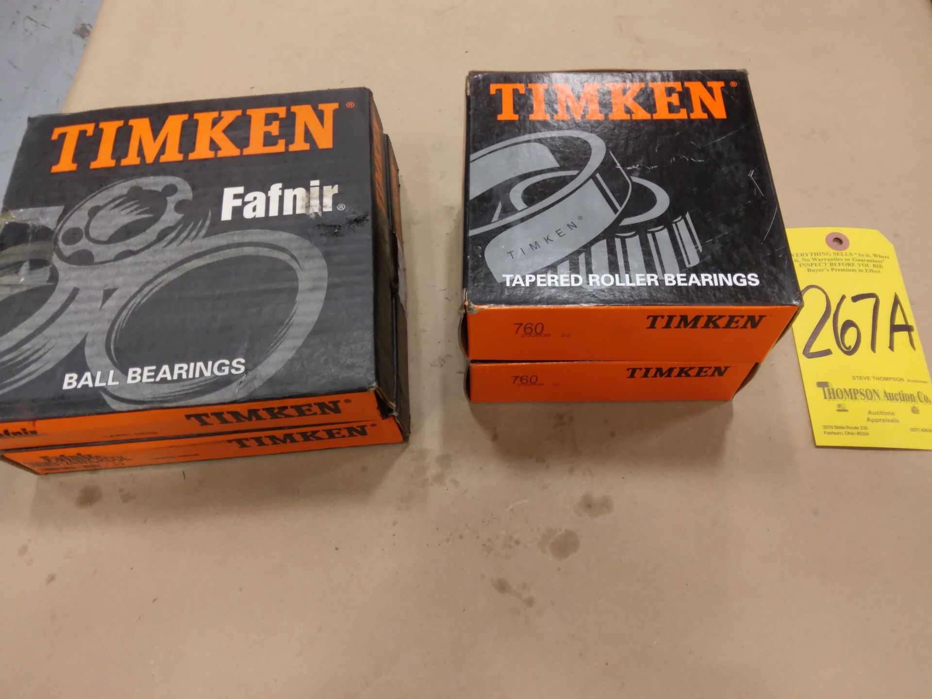 (4) TIMKEN Ball Bearings, (2) #3MM9124WICRDUL, and (2) Tapered Roller Bearings, #760 200808 22