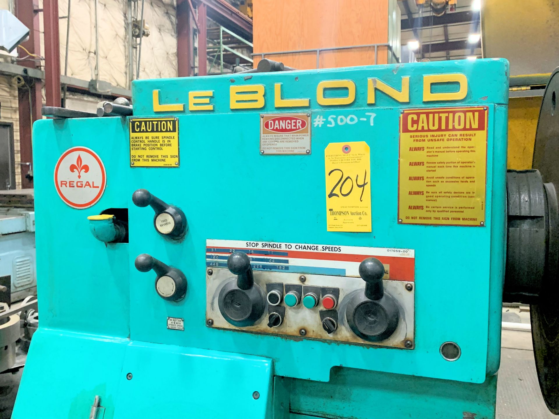 Leblond 36” X 136” Raised Bed Engine Lathe, s/n 5H-926, (2) Steady Rests, 24” 4-Jaw Chuck, Taper - Image 8 of 11