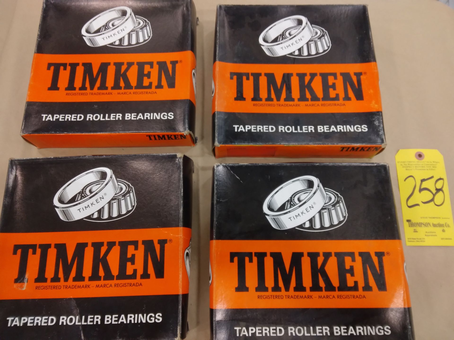 (4) Timken Tapered Roller Bearings, #LL537610D