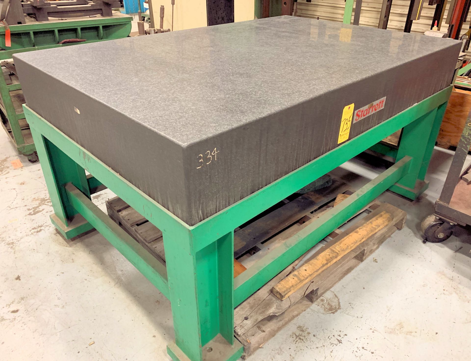 Starrett 48" x 72" x 12" Black Granite Surface Plate with Steel Stand, Loading Fee $150