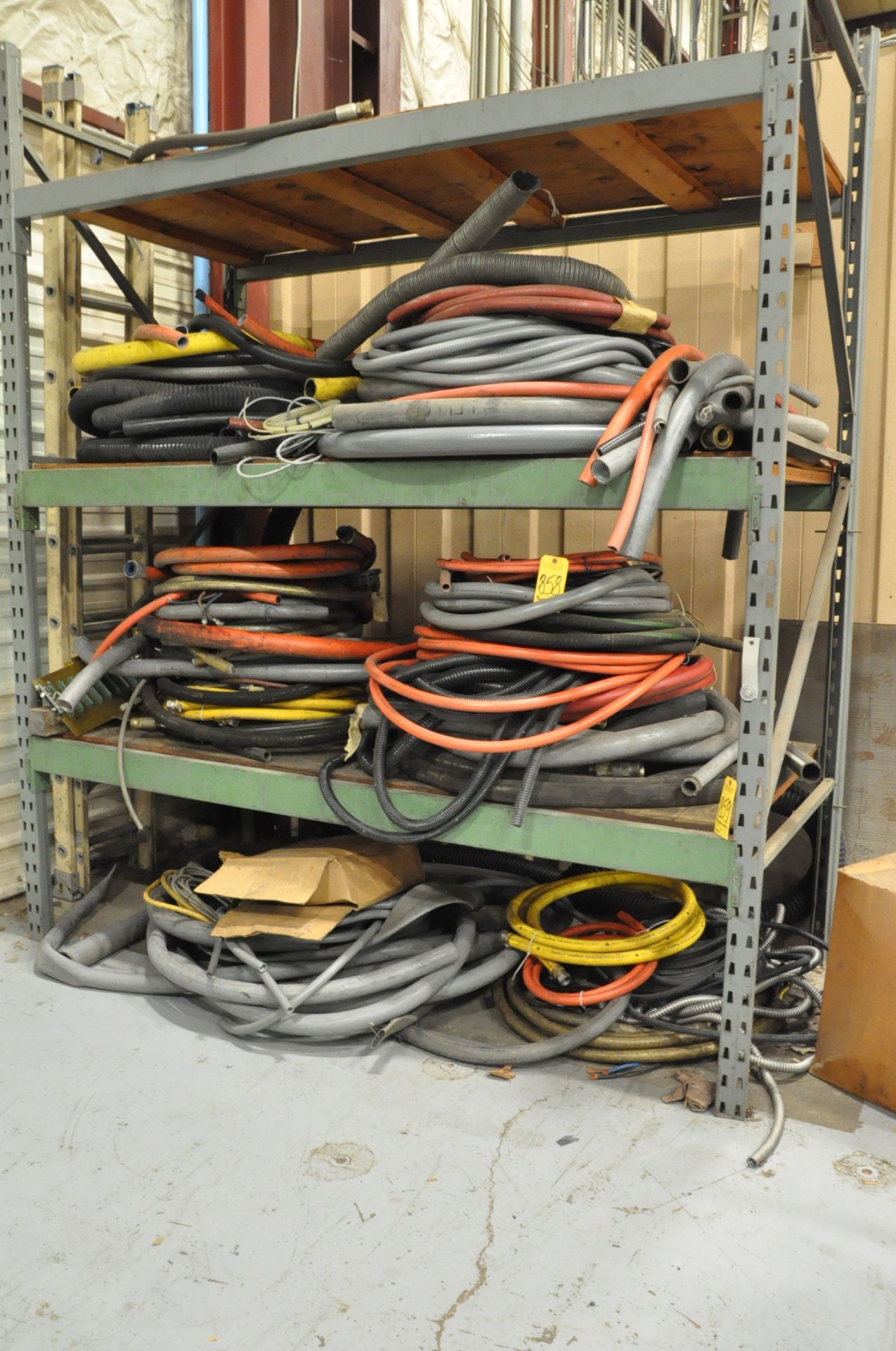 Lot-Various Hoses on (1) Rack, (Rack Not Included)